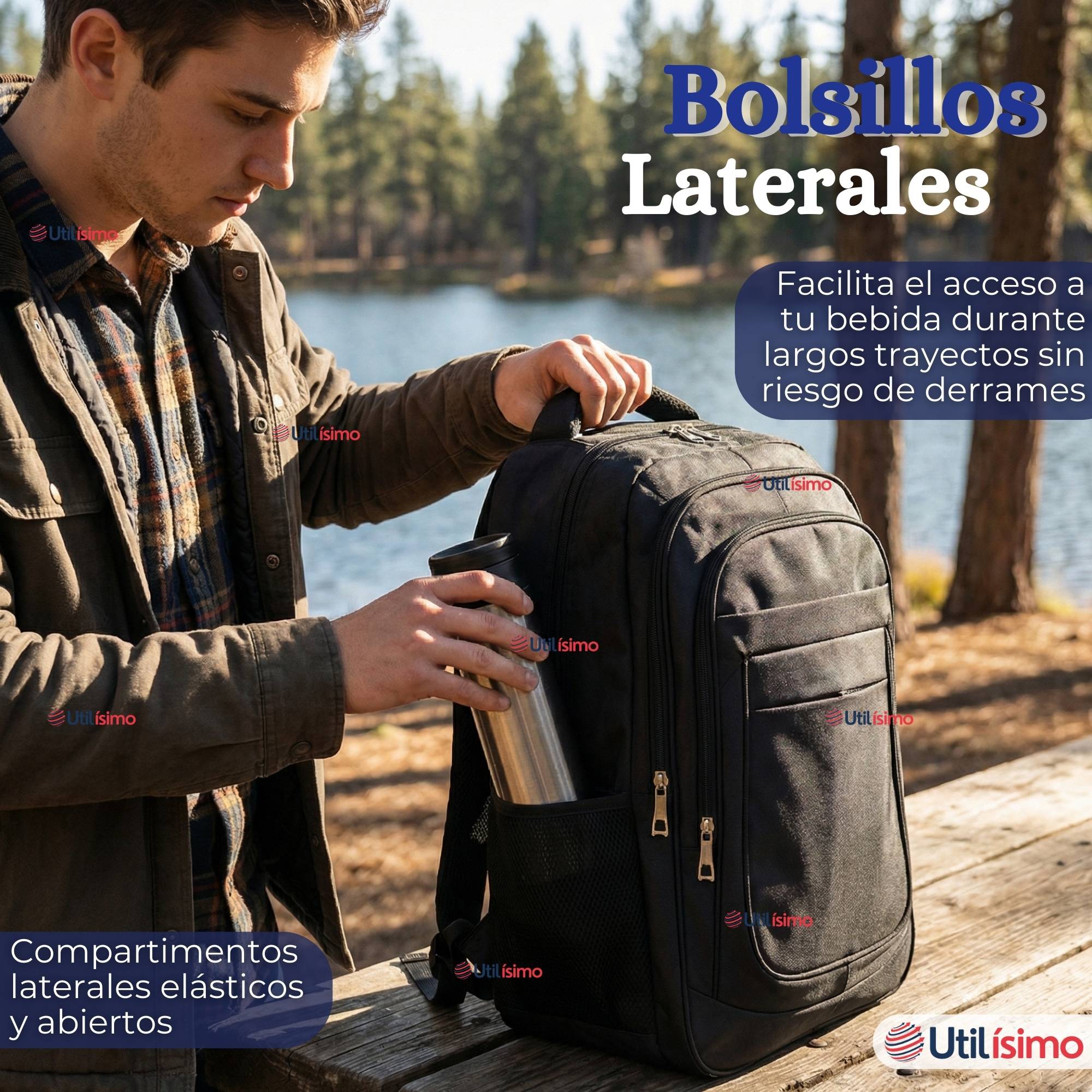 MOCHILA ESCOLAR EJECUTIVA NOTEBOOK IMPERMEABLE RESISTENTE 53CM NEGRO 28L - 2