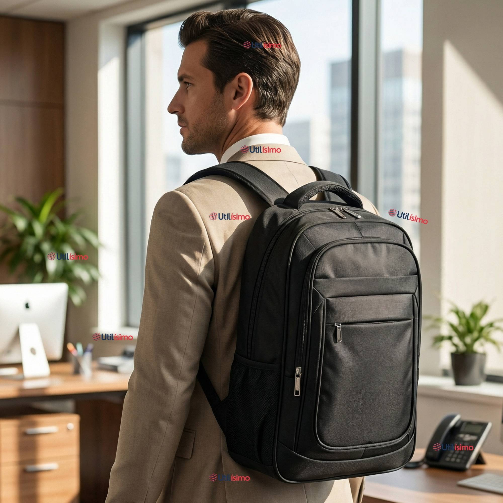 MOCHILA JUMBO VIAJE CABINA IMPERMEABLE RESISTENTE NOTEBOOK 53CM NEGRO 28L - 1