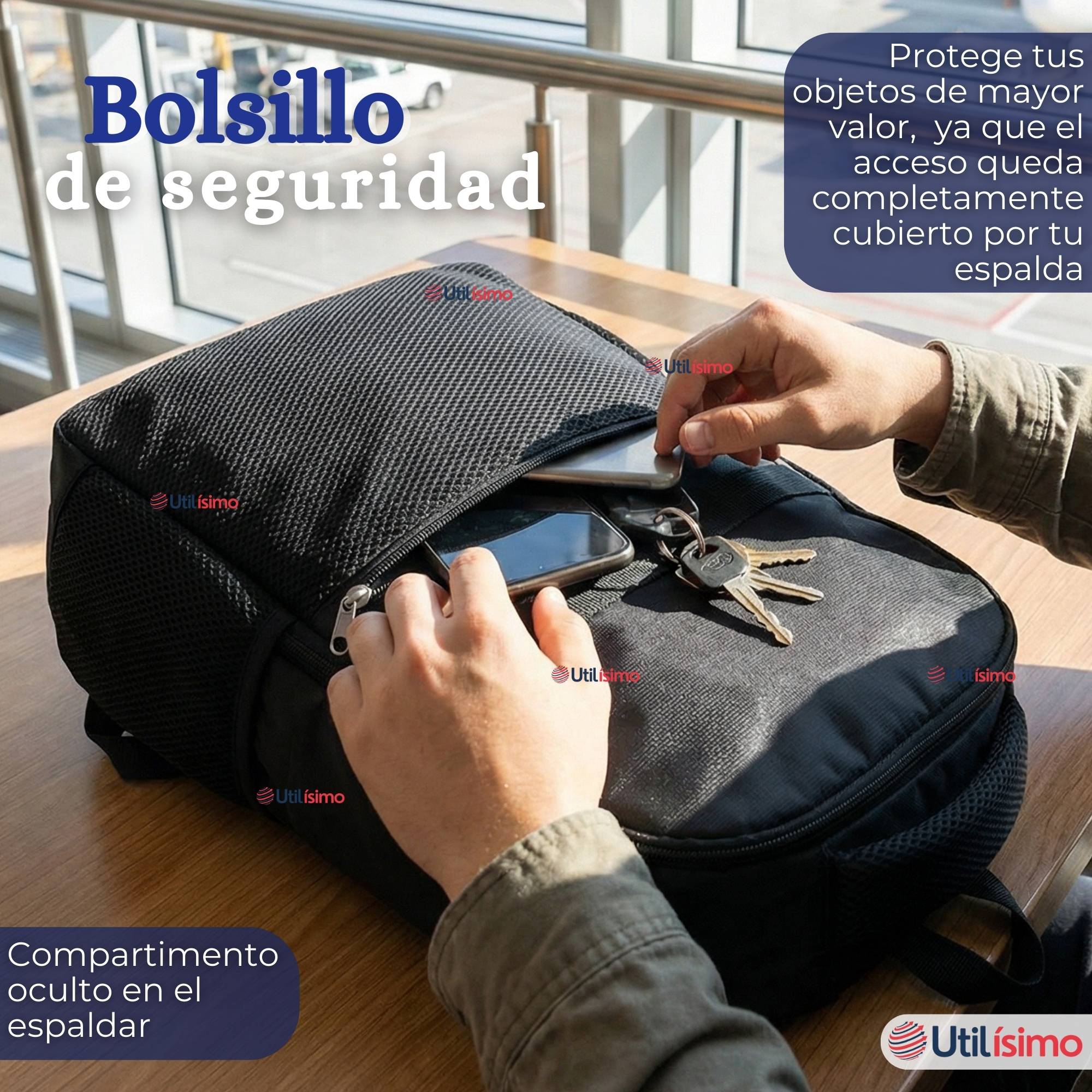MOCHILA JUMBO VIAJE CABINA IMPERMEABLE RESISTENTE NOTEBOOK 53CM NEGRO 28L - 2
