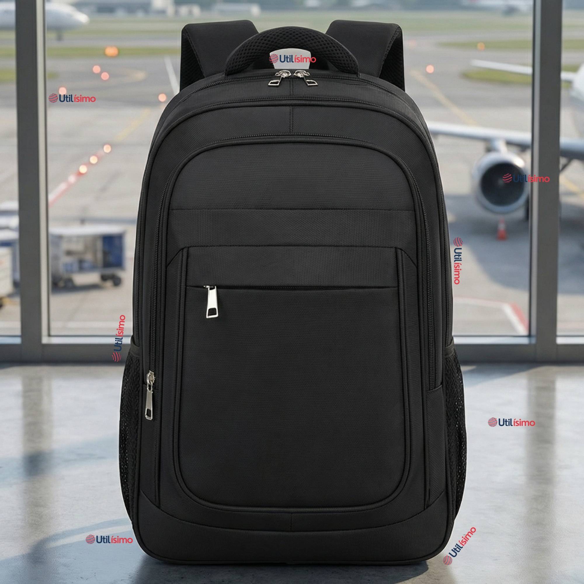MOCHILA JUMBO MULTIFUNCIONAL VIAJE CABINA ESCOLAR EJECUTIVA IMPERMEABLE RESISTENTE NOTEBOOK 53CM NEG - 1