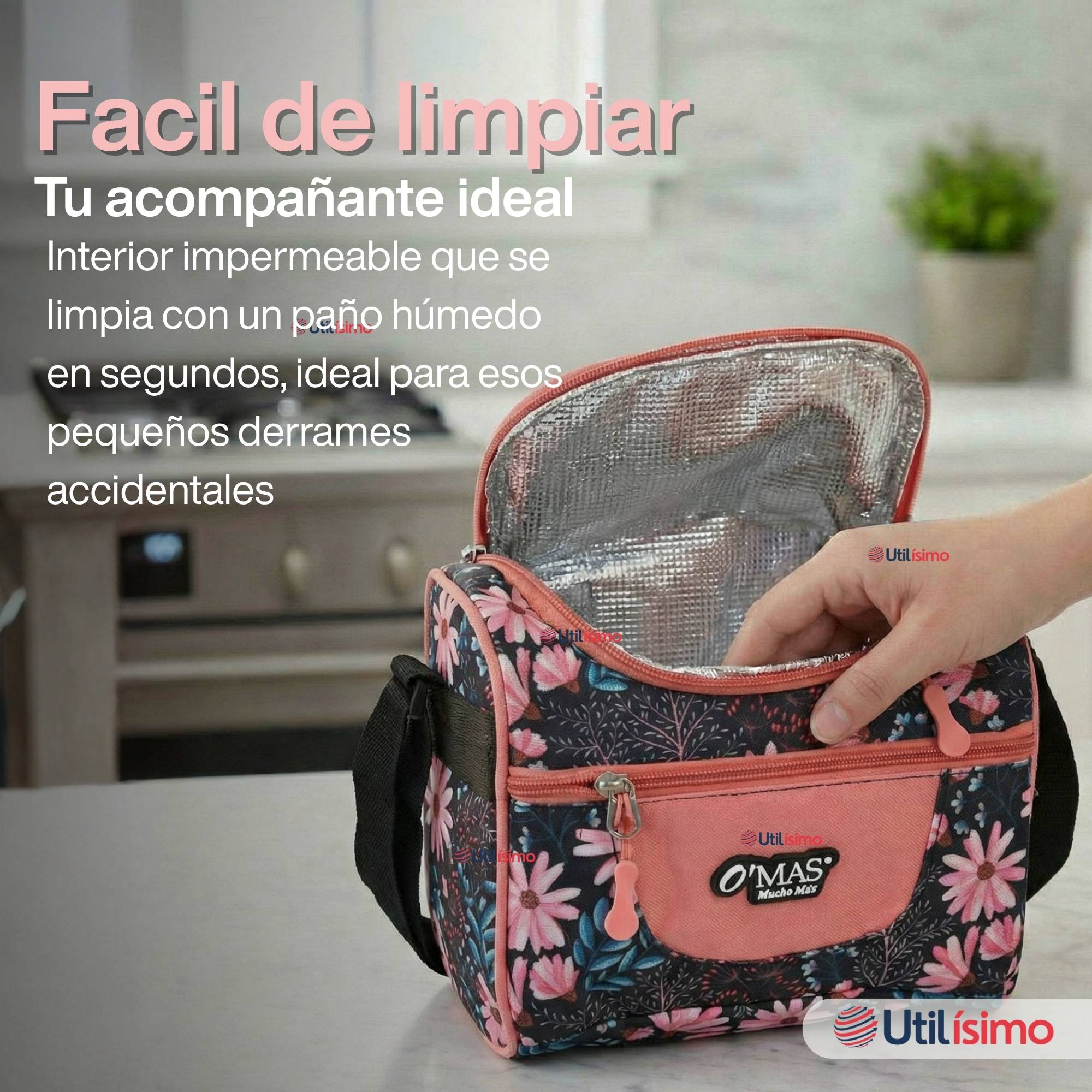 MOCHILA BOLSO ESCOLAR + ESTUCHE + LONCHERA 45CM NIÑA TELA OXFORD NIGHT BLOSSOM - 8