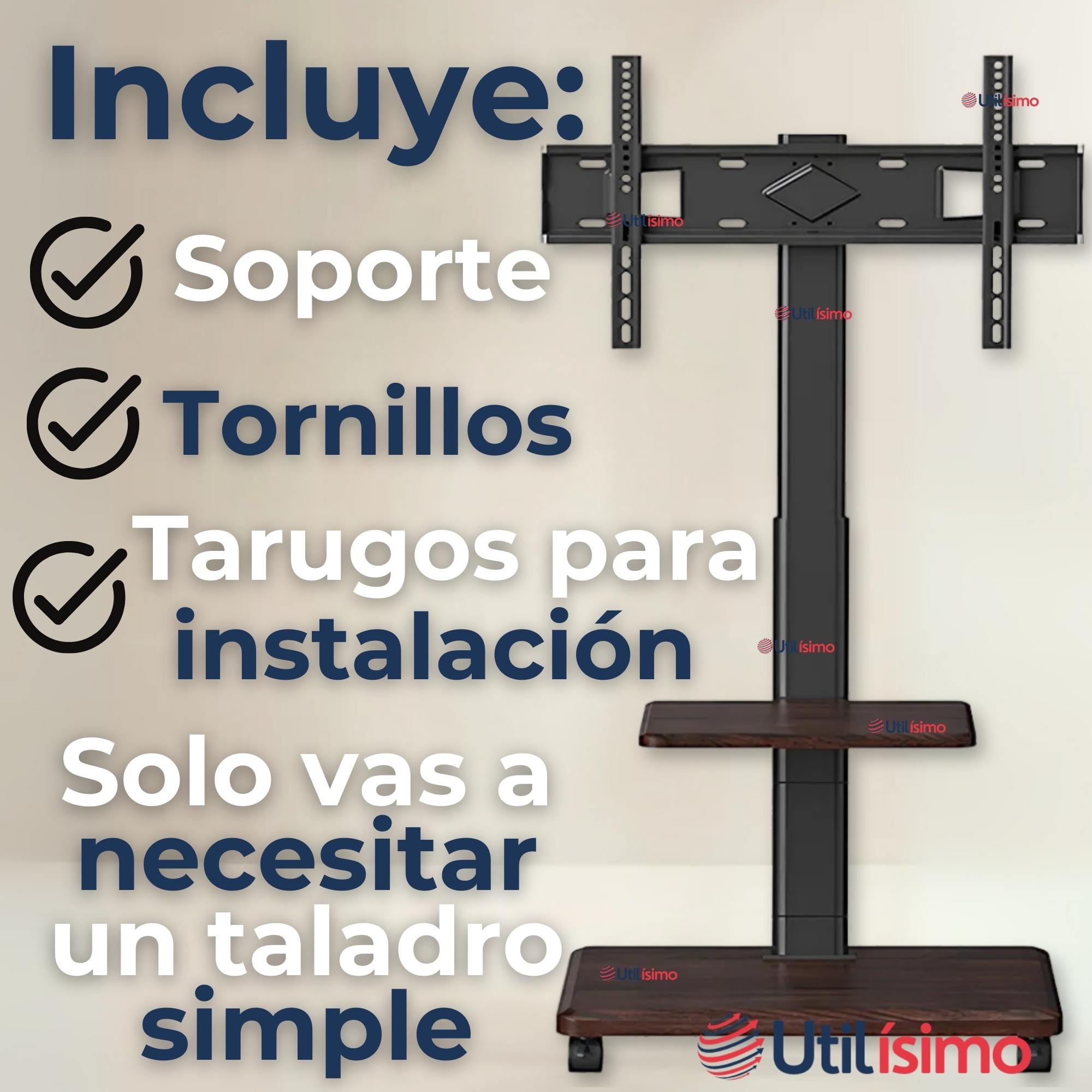 SOPORTE TV PREMIUM PORTATIL CON RUEDAS 45KG 26 A 75 PULGADAS 26 32 40 43 50 55 60 65 70 75 - 11