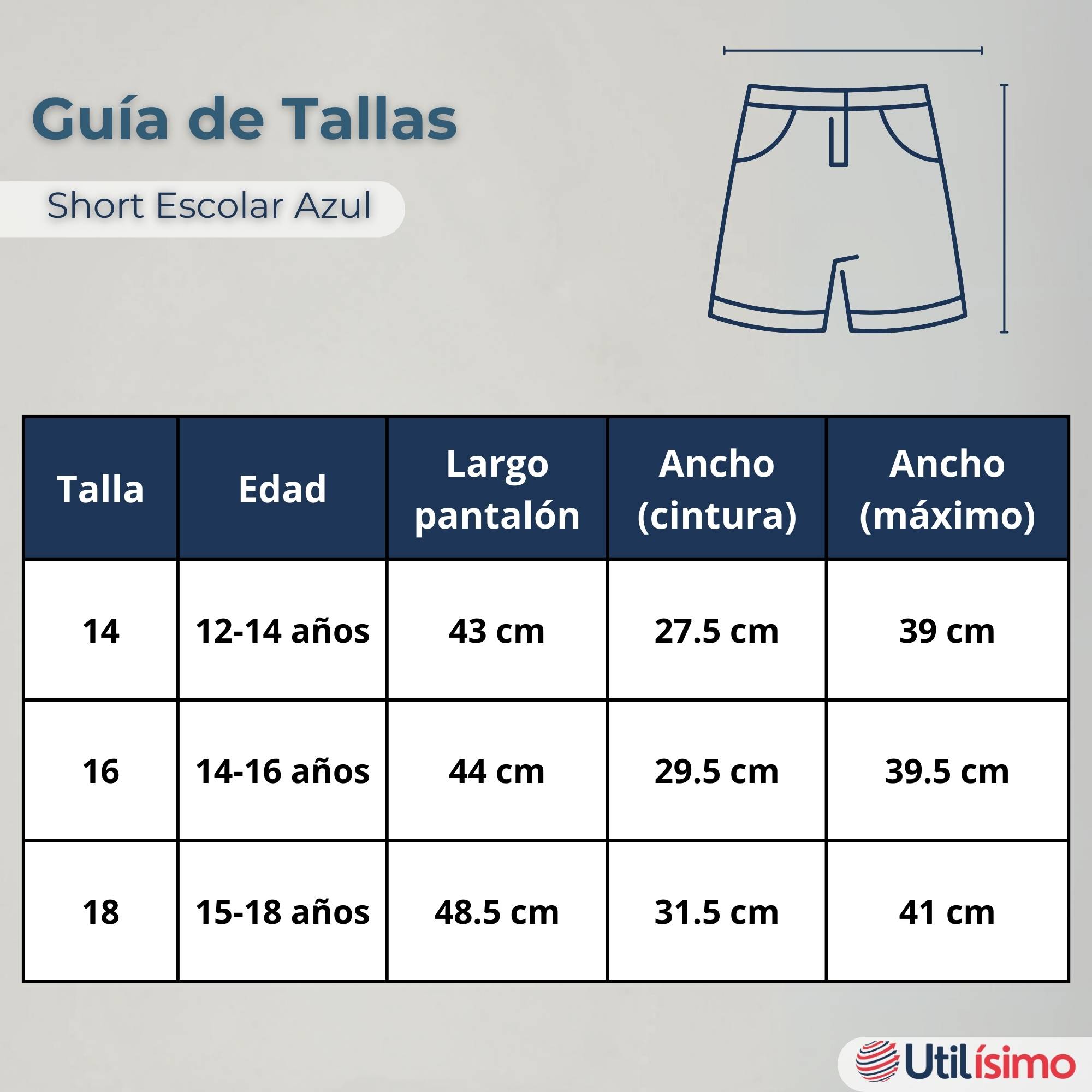 PACK 2 PANTALON CORTO SHORT ESCOLAR JUVENIL ALGODON DEPORTIVO AZUL MARINO - 7