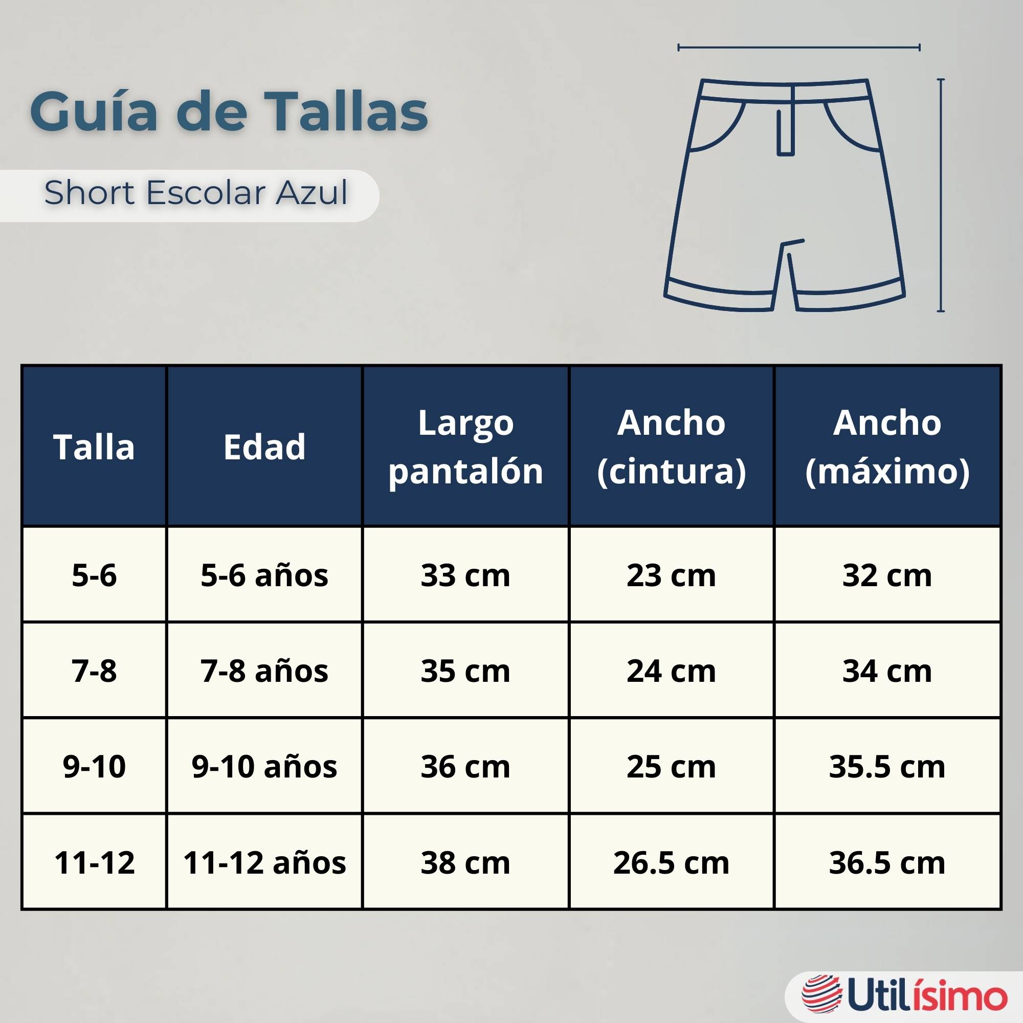 PACK 2 PANTALON CORTO SHORT ESCOLAR NIÑO ALGODON DEPORTIVO AZUL MARINO - 6