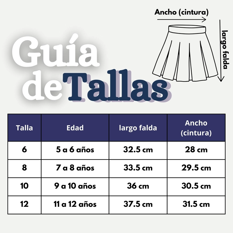 PACK 5 FALDAS ESCOLAR COLOR AZUL UNIFORME PARA NIÑAS - 5