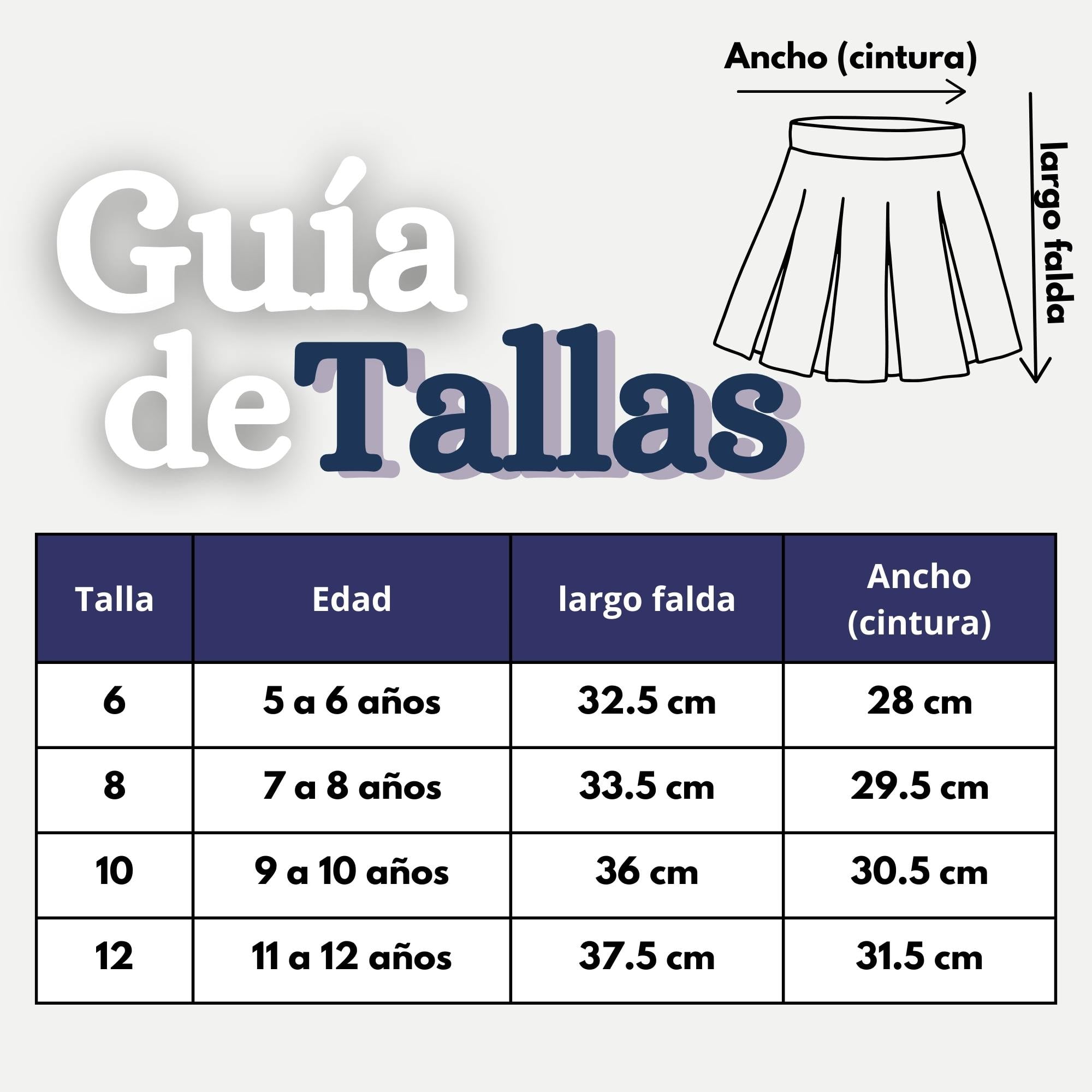 PACK 5 FALDAS ESCOLAR COLOR AZUL UNIFORME PARA NIÑAS - 6