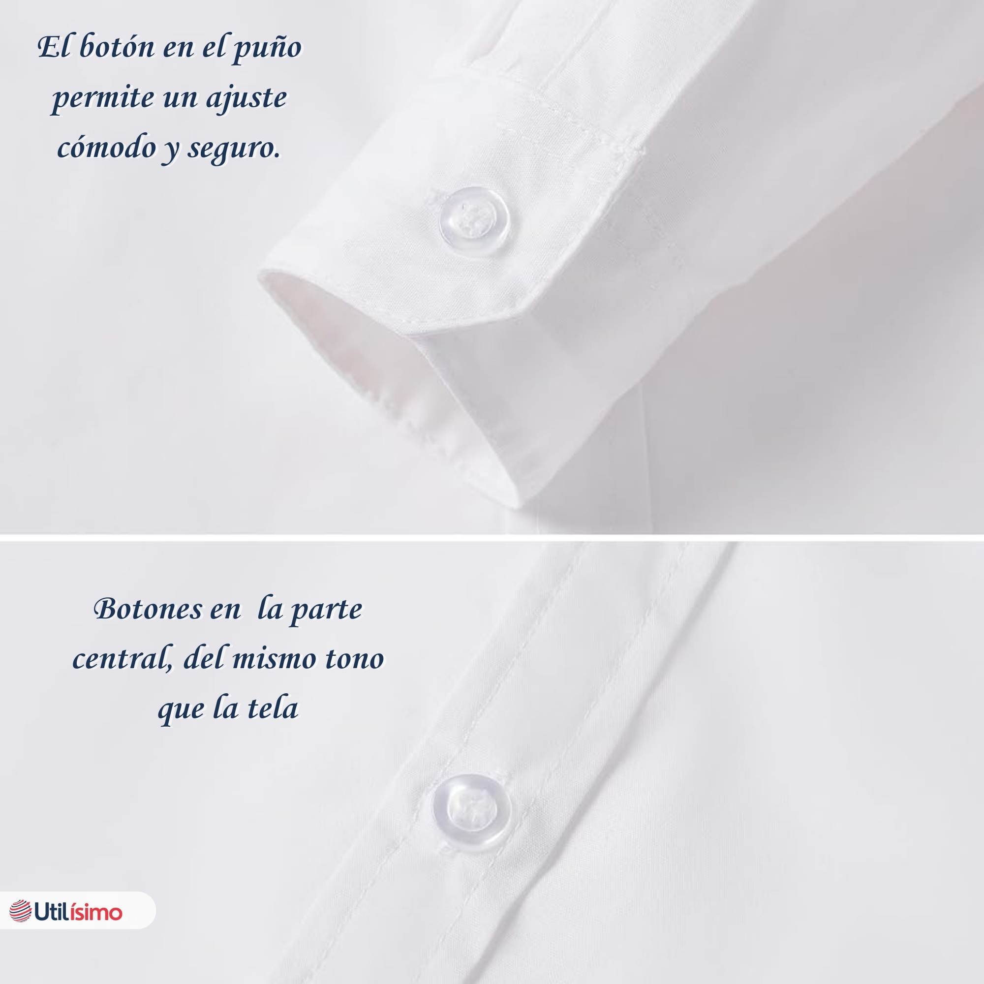 CAMISA ESCOLAR BLANCA MANGA LARGA COLEGIO PARA NIÑOS Y JUVENIL - 10