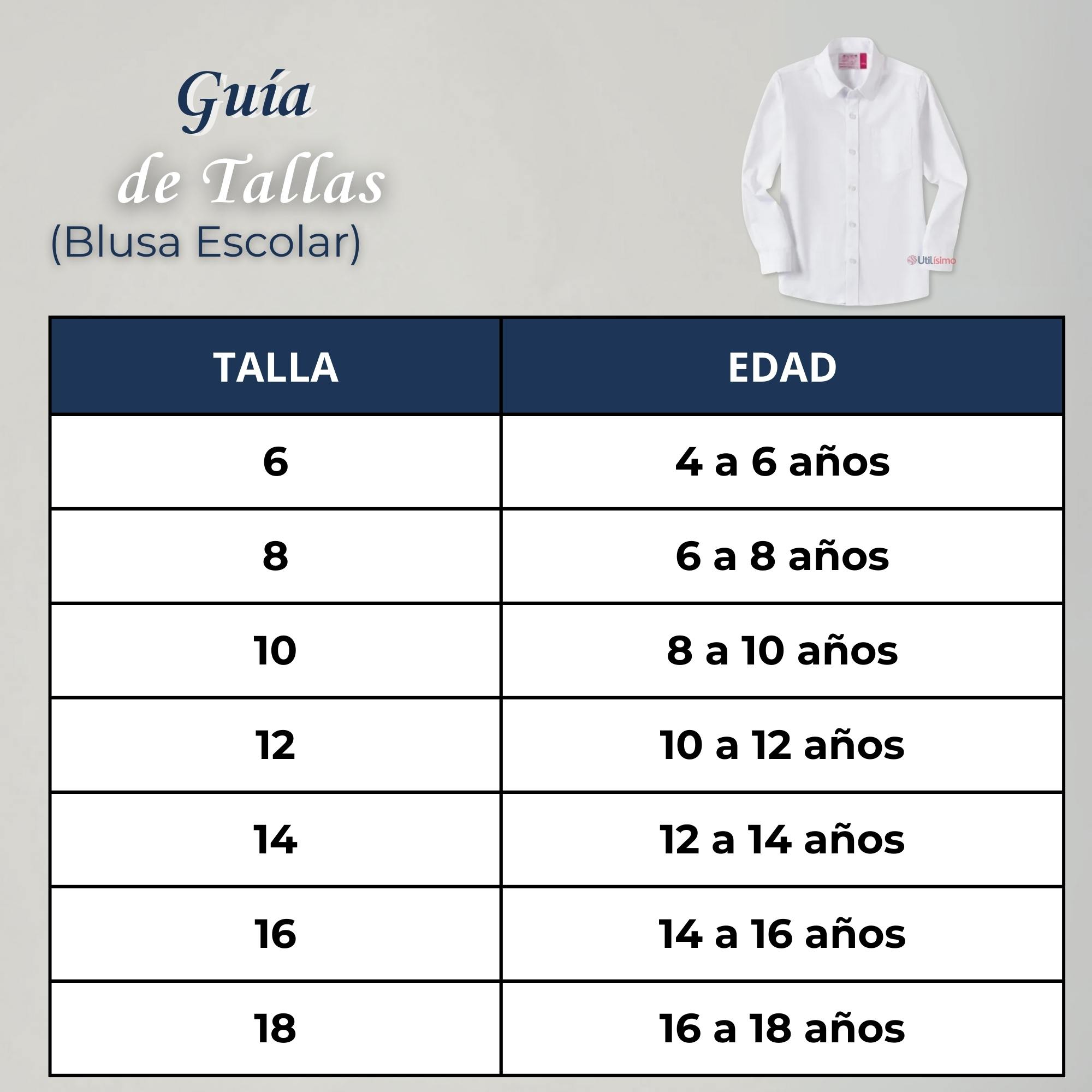 BLUSA ESCOLAR CAMISA BLANCA MANGA LARGA COLEGIO PARA NIÑAS Y JUVENIL - 5