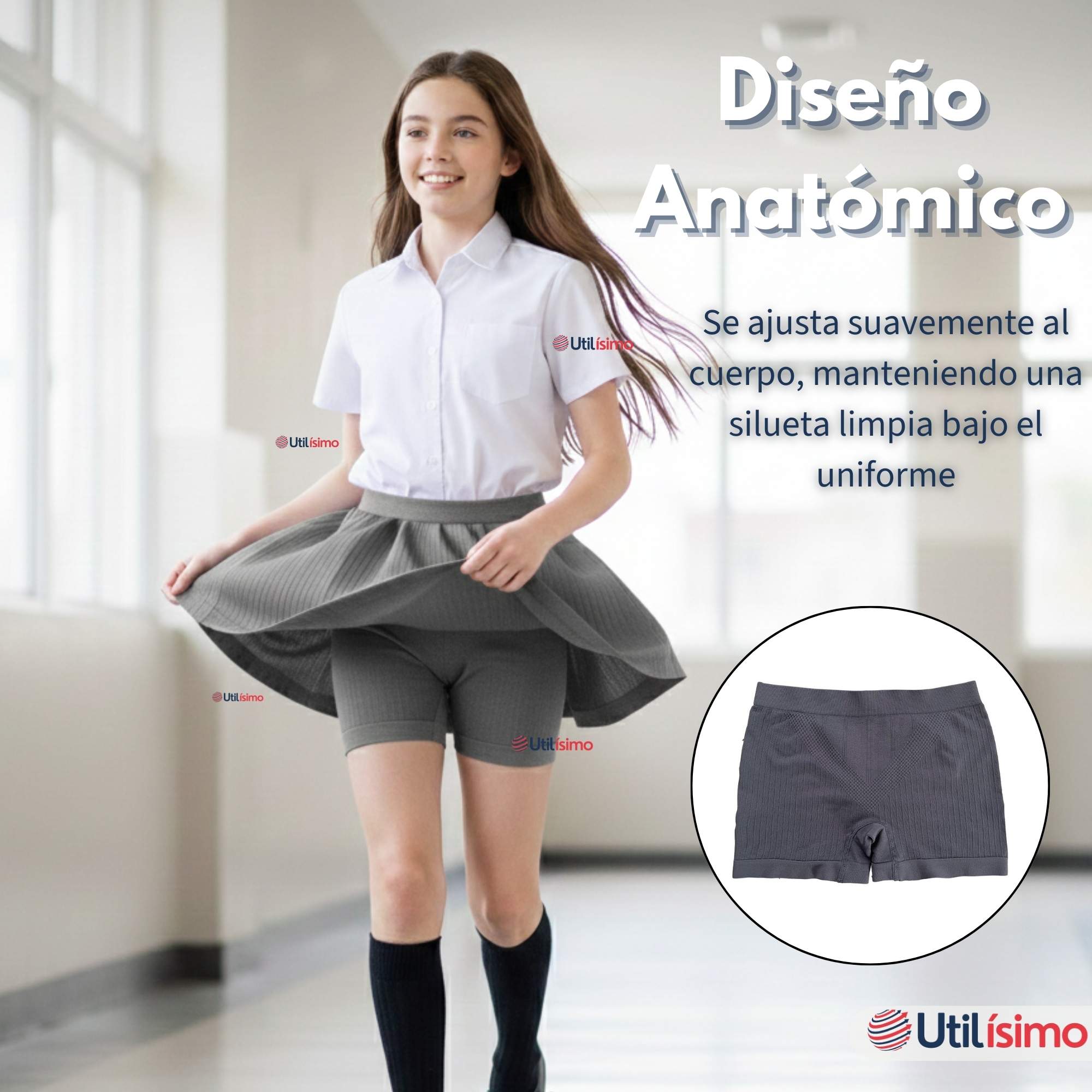CALZA CORTA ESCOLAR COLOR GRIS PATA DEPORTIVAS JUVENIL - 5