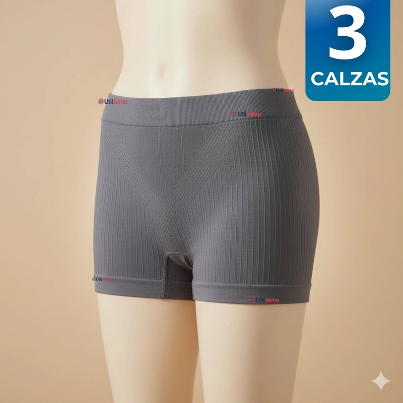 PACK 3 CALZAS CORTAS ESCOLAR PATA DEPORTIVAS NIÑA COLOR GRIS - 1