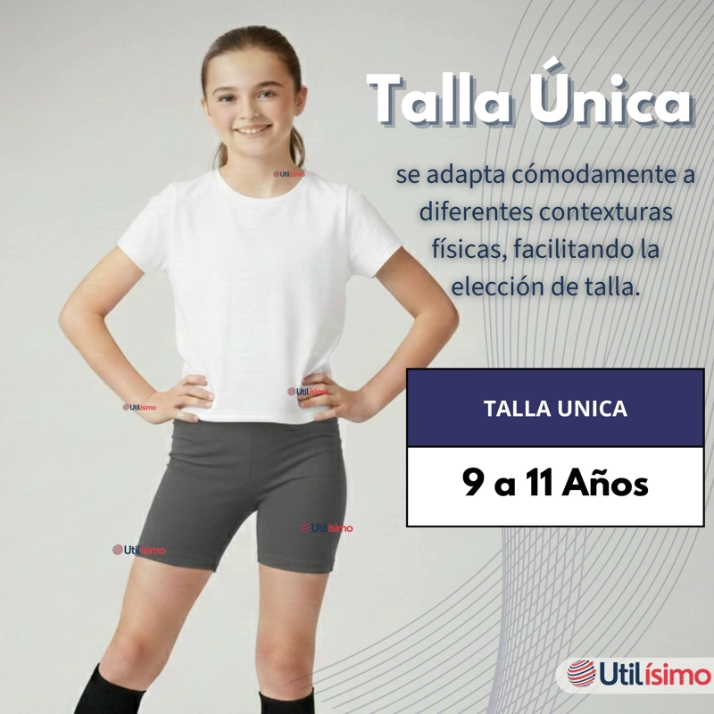 PACK 3 CALZAS CORTAS ESCOLAR PATA DEPORTIVAS NIÑA COLOR GRIS - 5