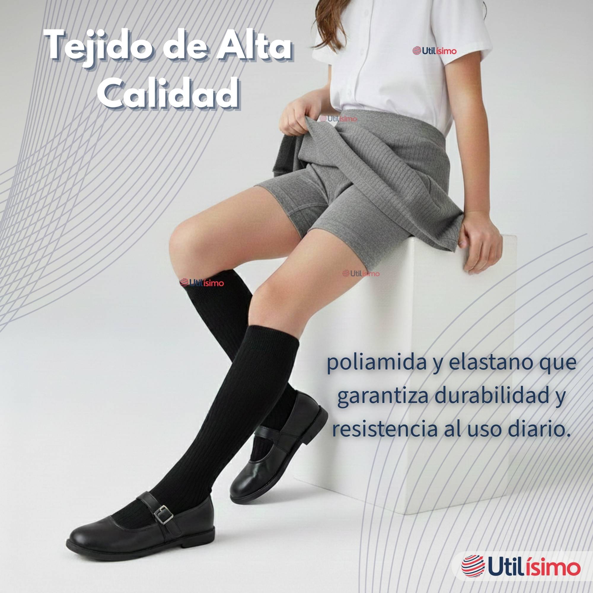 PACK 3 CALZAS CORTAS ESCOLAR PATA DEPORTIVAS NIÑA COLOR GRIS - 8