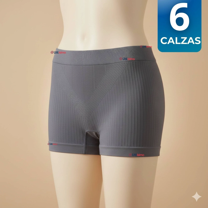 PACK 6 CALZAS CORTAS ESCOLAR PATA DEPORTIVAS NIÑA JUVENIL COLOR GRIS - 1