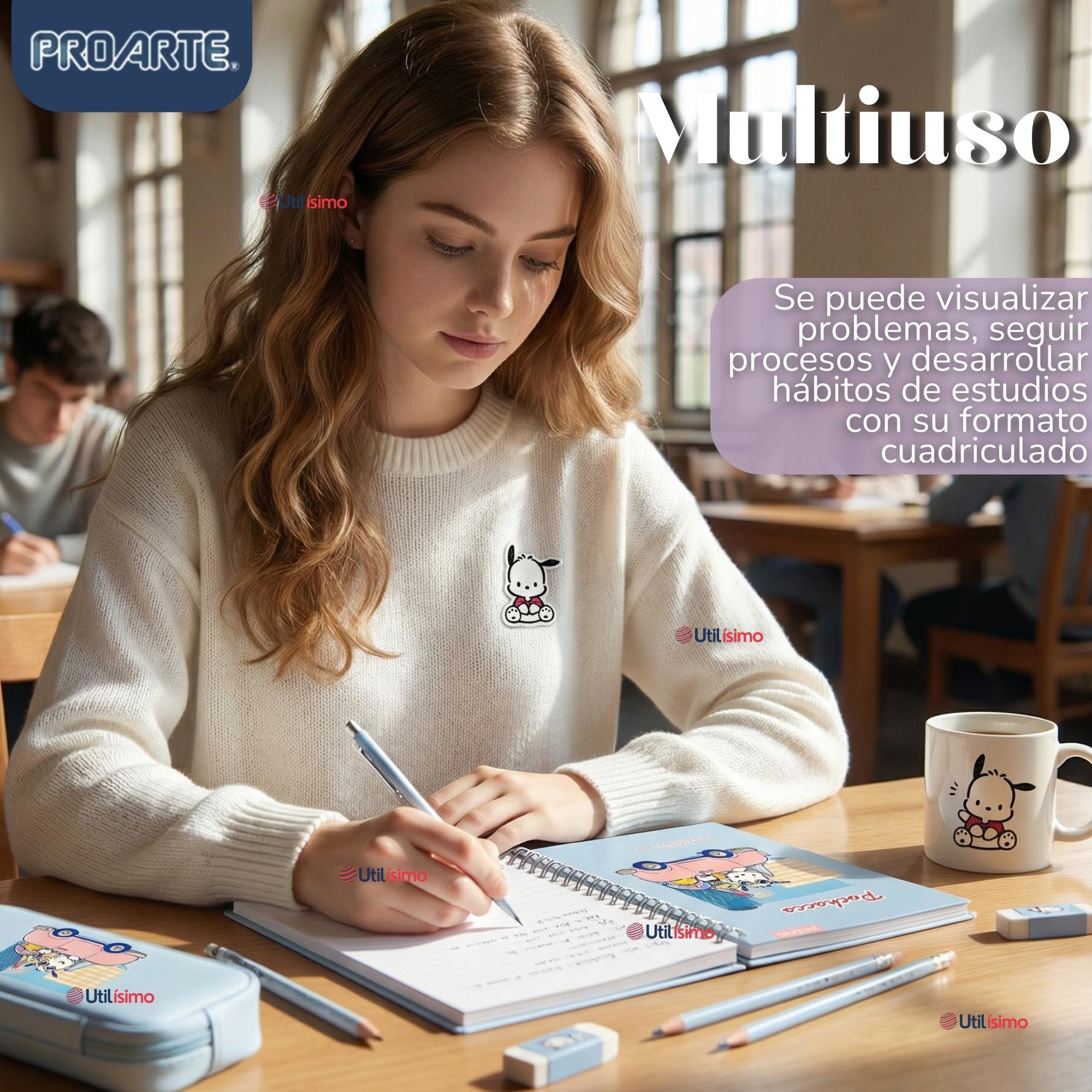 PACK 5 CUADERNOS UNIVERSITARIOS POCHACCO 100 HOJAS PROARTE DISEÑOS SURTIDOS - 5