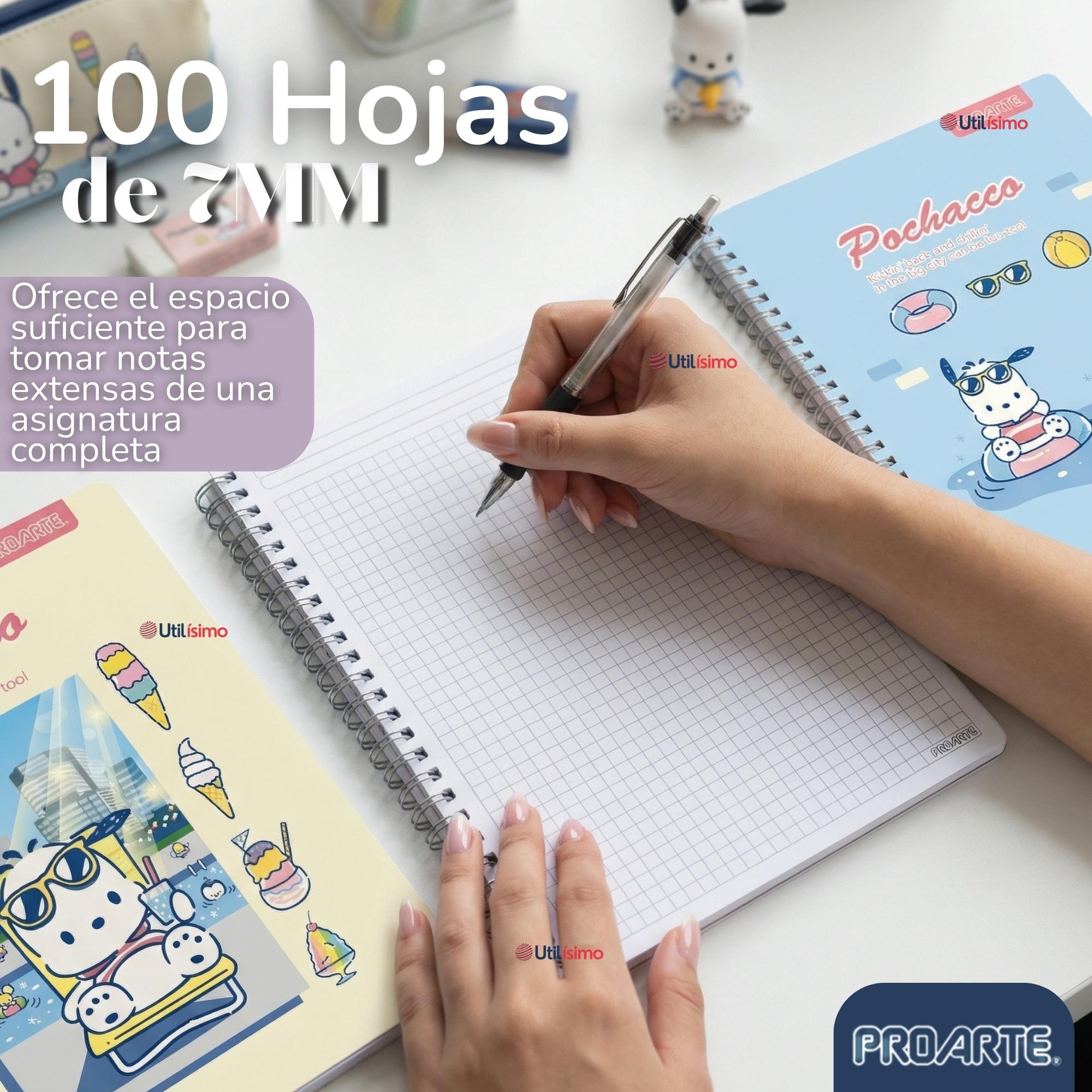 PACK 10 CUADERNOS UNIVERSITARIOS POCHACCO 100 HOJAS PROARTE DISEÑOS SURTIDOS - 6