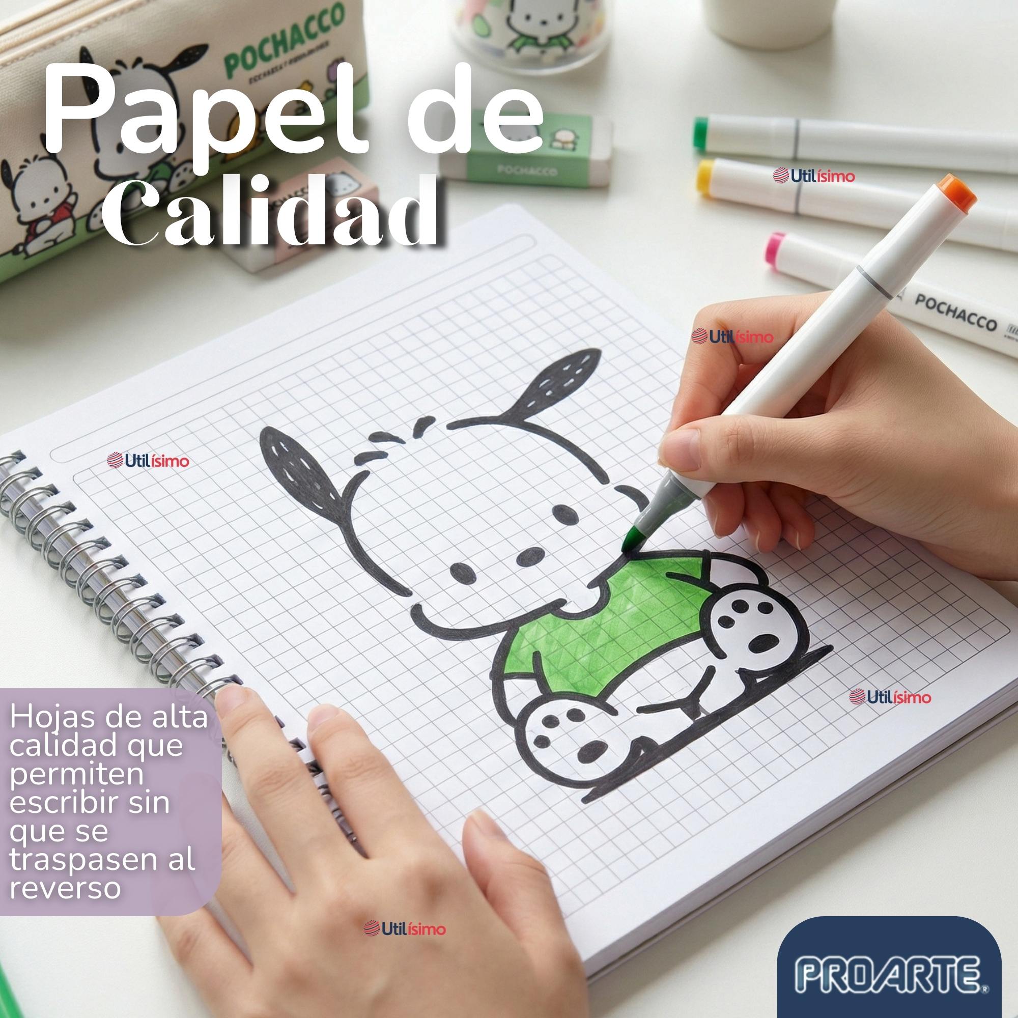 PACK 10 CUADERNOS UNIVERSITARIOS POCHACCO 100 HOJAS PROARTE DISEÑOS SURTIDOS - 8