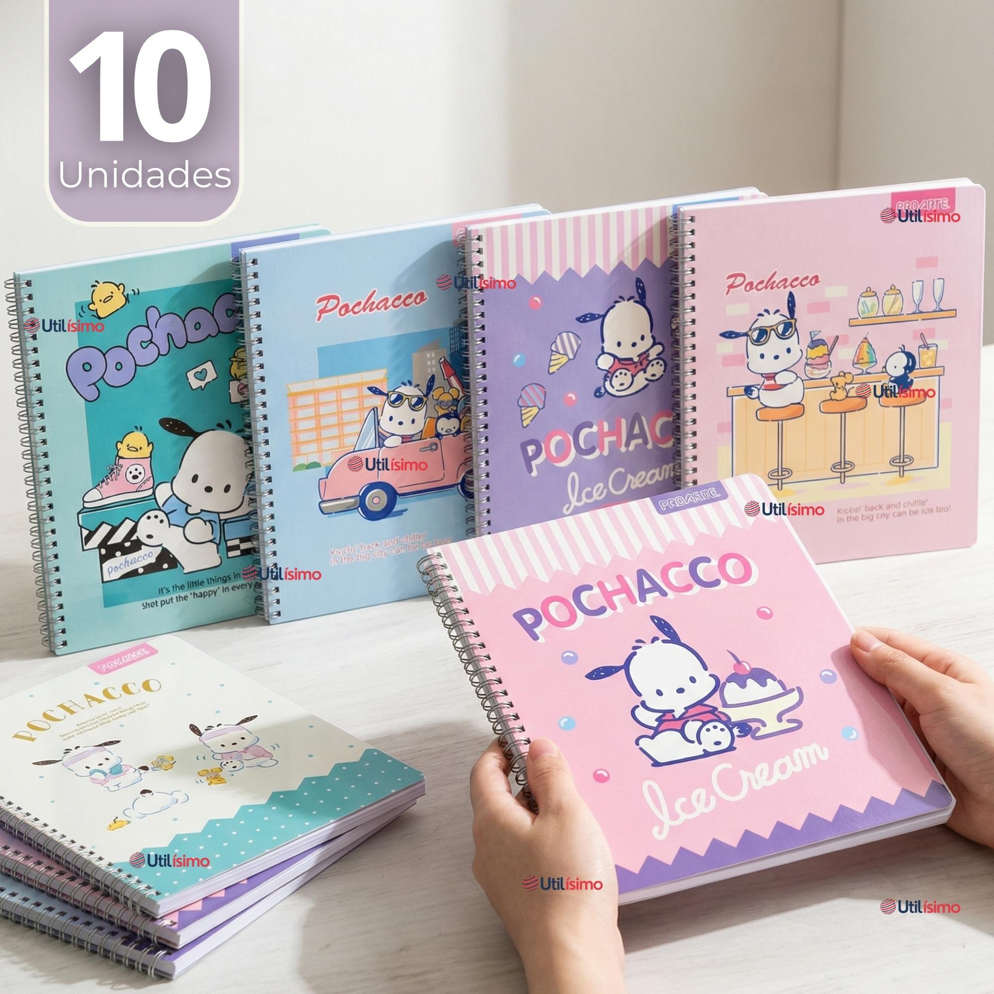 PACK 10 CUADERNOS UNIVERSITARIOS POCHACCO 100 HOJAS PROARTE DISEÑOS SURTIDOS - 1