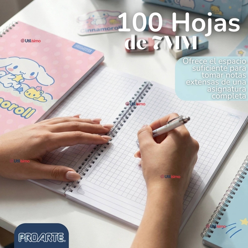 PACK 10 CUADERNOS UNIVERSITARIOS CINNAMOROLL 100 HOJAS PROARTE DISEÑOS SURTIDOS - 7