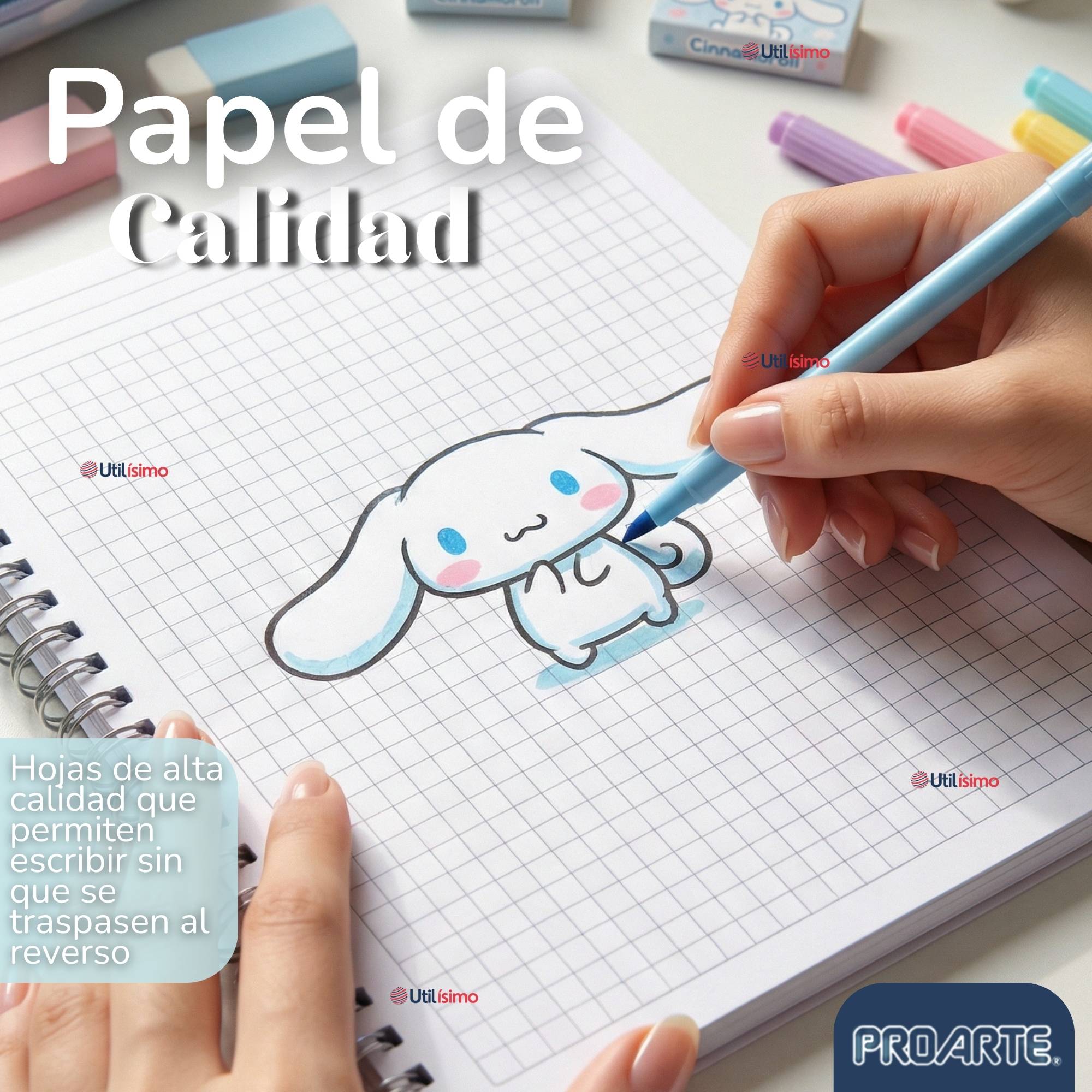 PACK 10 CUADERNOS UNIVERSITARIOS CINNAMOROLL 100 HOJAS PROARTE DISEÑOS SURTIDOS - 9