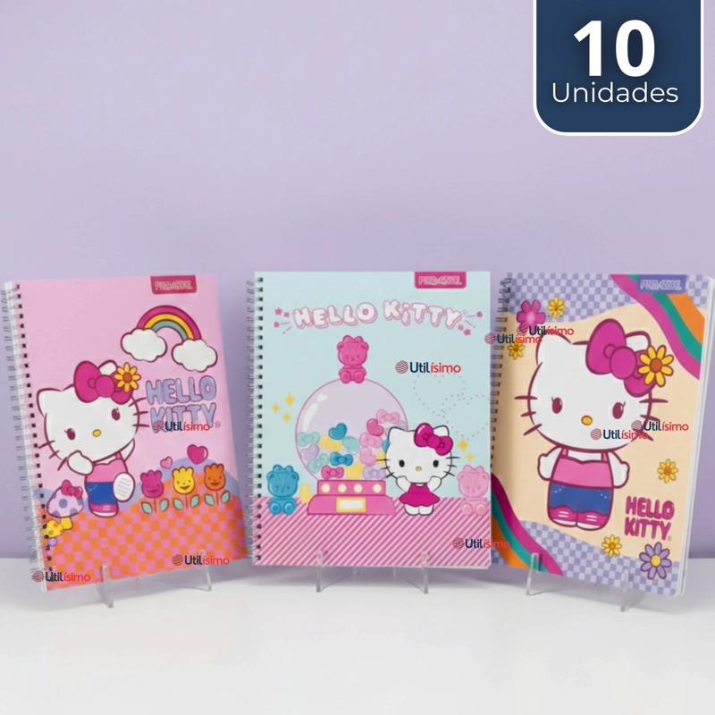 PACK 10 CUADERNOS UNIVERSITARIOS HELLO KITTY 100 HOJAS PROARTE DISEÑOS SURTIDOS - 1