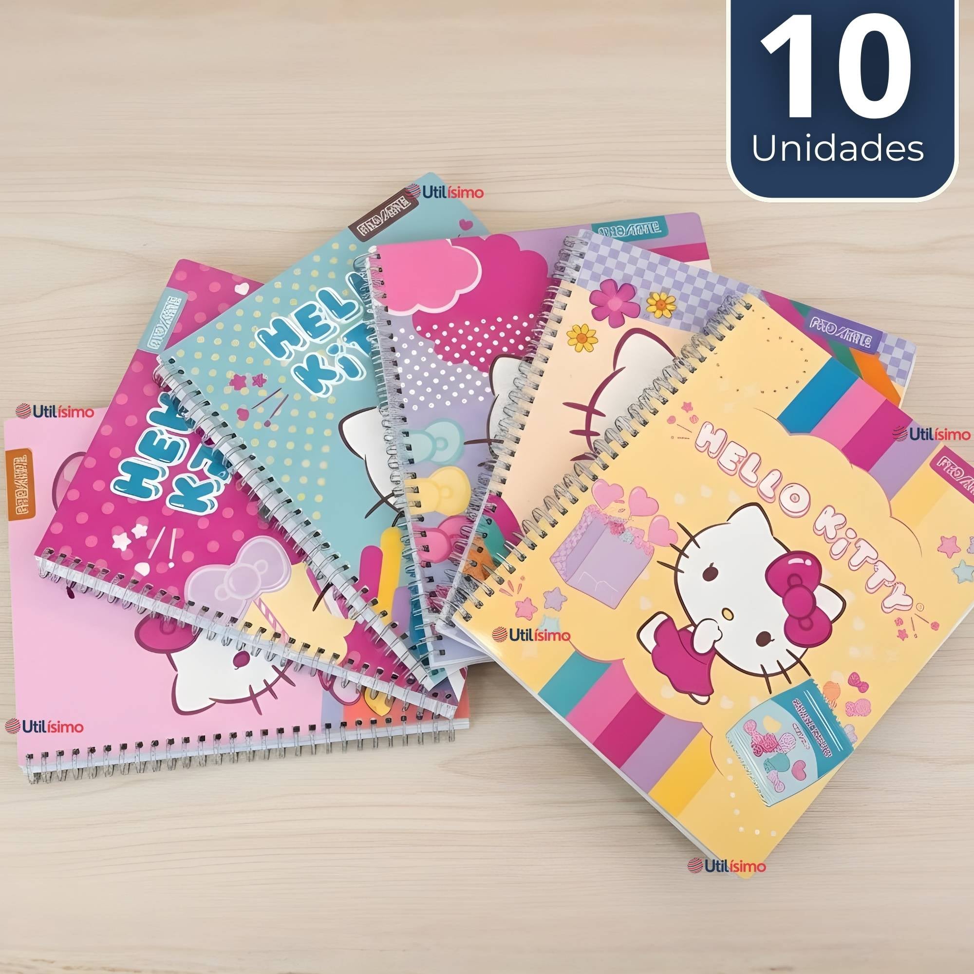 PACK 10 CUADERNOS UNIVERSITARIOS HELLO KITTY 100 HOJAS PROARTE DISEÑOS SURTIDOS - 1