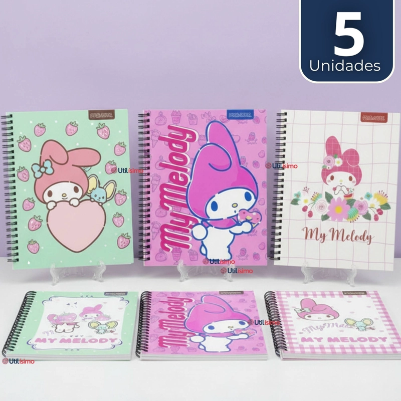 PACK 5 CUADERNOS UNIVERSITARIOS MY MELODY 100 HOJAS PROARTE DISEÑOS SURTIDO - 1