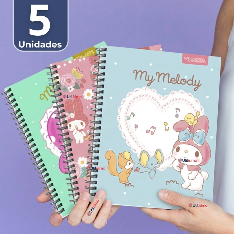 PACK 5 CUADERNOS UNIVERSITARIOS MY MELODY 100 HOJAS PROARTE DISEÑOS SURTIDOS - 1