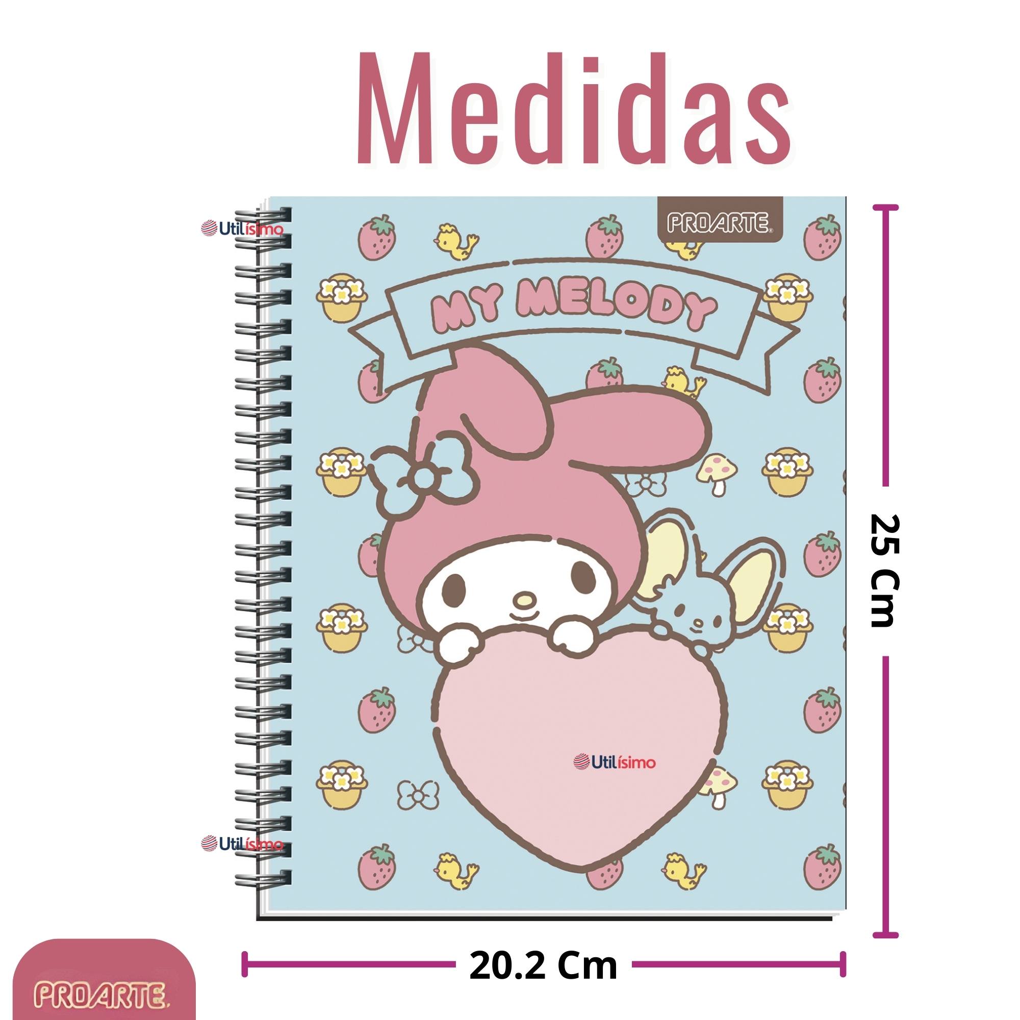 PACK 5 CUADERNOS UNIVERSITARIOS MY MELODY 100 HOJAS PROARTE DISEÑOS SURTIDOS - 4