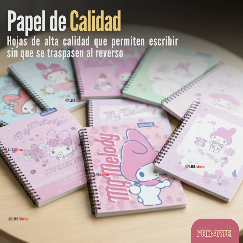 PACK 5 CUADERNOS UNIVERSITARIOS MY MELODY 100 HOJAS PROARTE DISEÑOS SURTIDOS - 9
