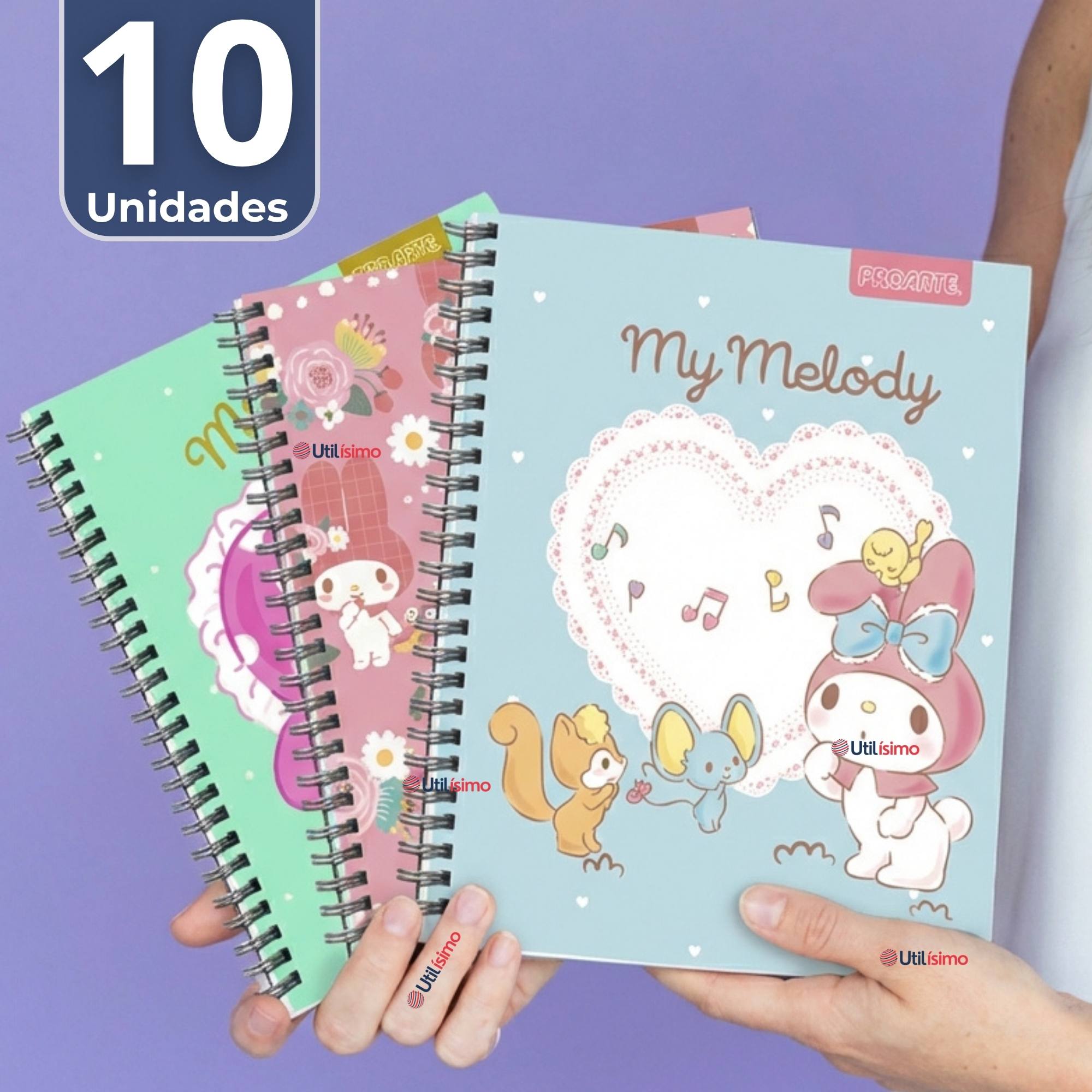 PACK 10 CUADERNOS UNIVERSITARIOS MY MELODY 100 HOJAS PROARTE DISEÑOS SURTIDOS - 1