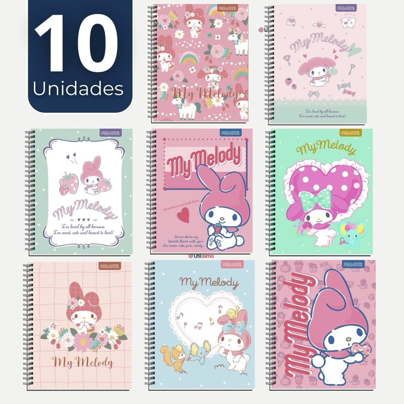 PACK 10 CUADERNOS UNIVERSITARIOS MY MELODY 100 HOJAS PROARTE DISEÑOS SURTIDOS - 1
