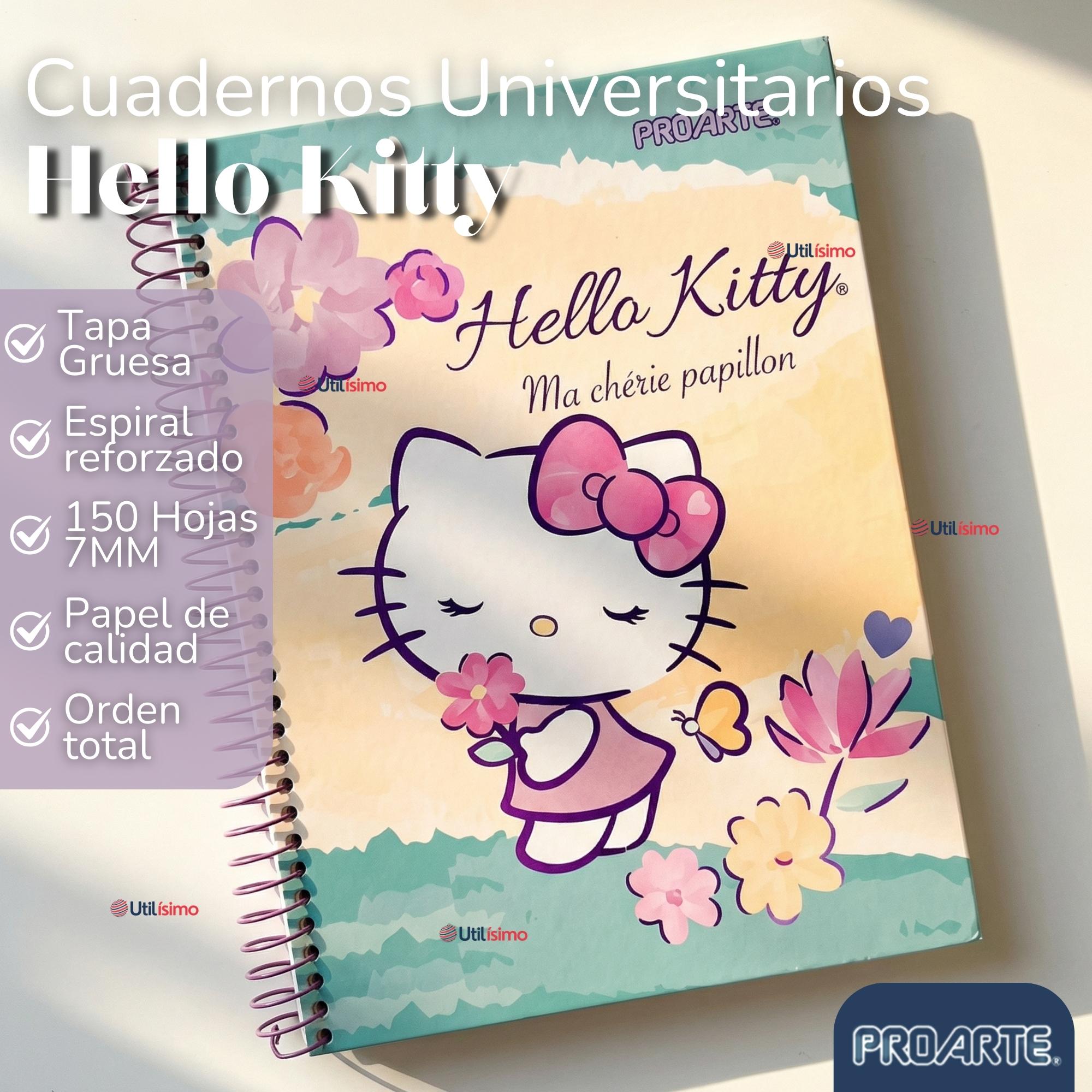 PACK 6 CUADERNOS UNIVERSITARIO HELLO KITTY 150 HOJAS TAPA GRUESA PROARTE DISEÑO SURTIDO - 5