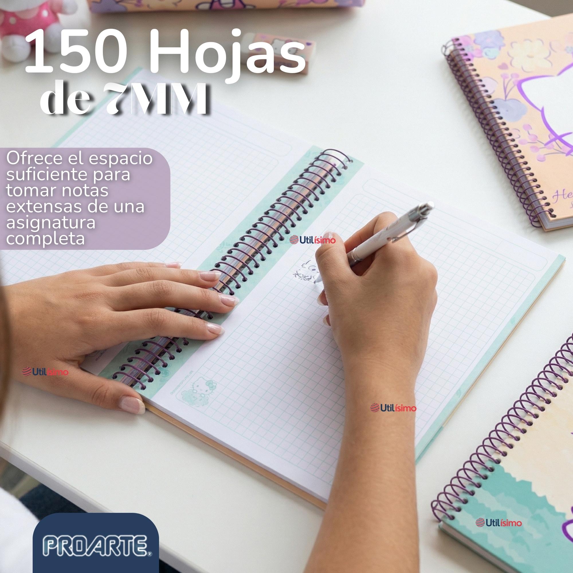 PACK 6 CUADERNOS UNIVERSITARIO HELLO KITTY 150 HOJAS TAPA GRUESA PROARTE DISEÑO SURTIDO - 11
