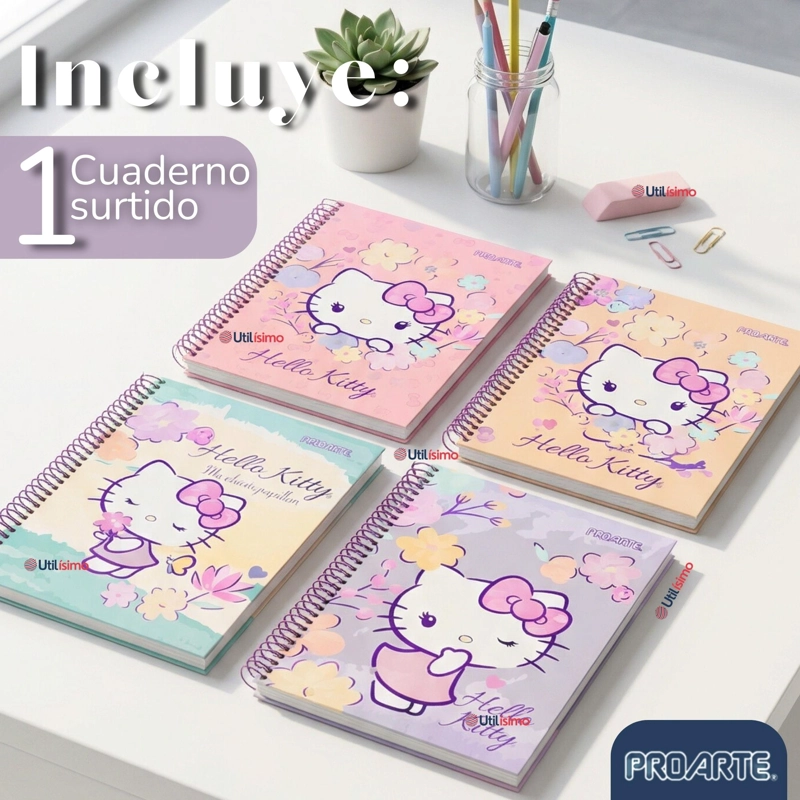 CUADERNO UNIVERSITARIO HELLO KITTY 150 HOJAS TAPA GRUESA PROARTE DISEÑO SURTIDO - 3
