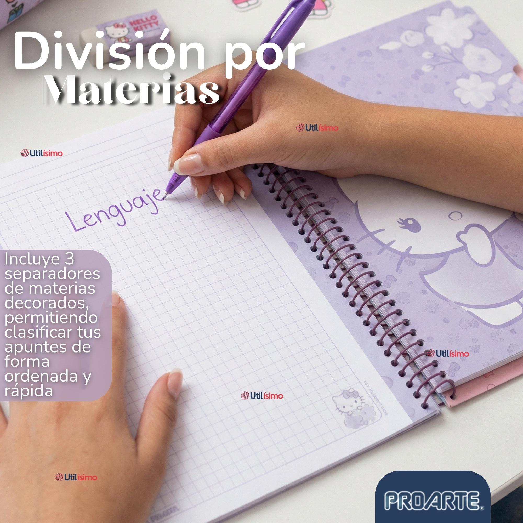 PACK 6 CUADERNOS UNIVERSITARIO HELLO KITTY 150 HOJAS TAPA GRUESA PROARTE DISEÑO SURTIDO - 8