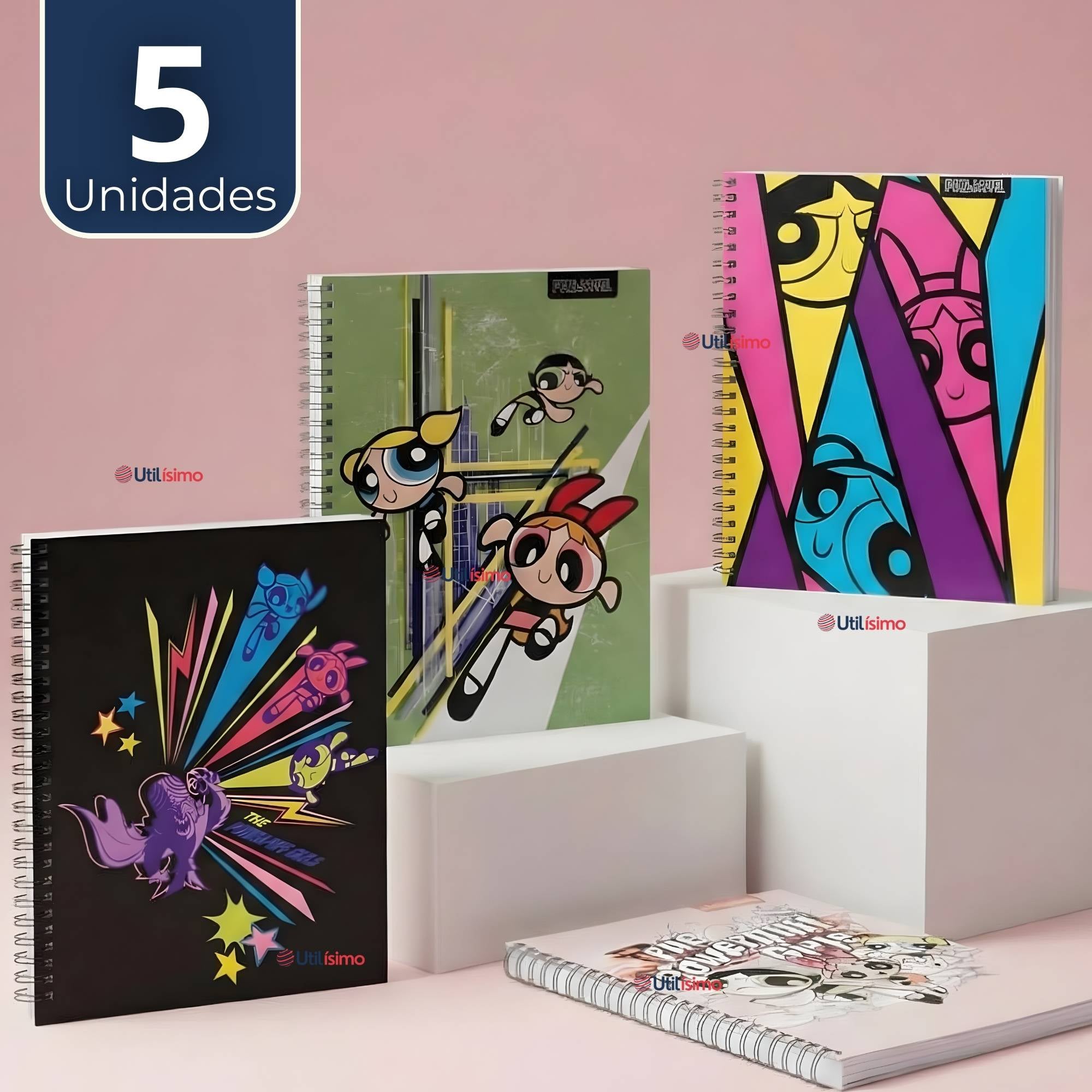 PACK 5 CUADERNOS UNIVERSITARIOS CHICAS SUPERPODEROSAS 100 HOJAS PROARTE POWERPUFF GIRLS - 1