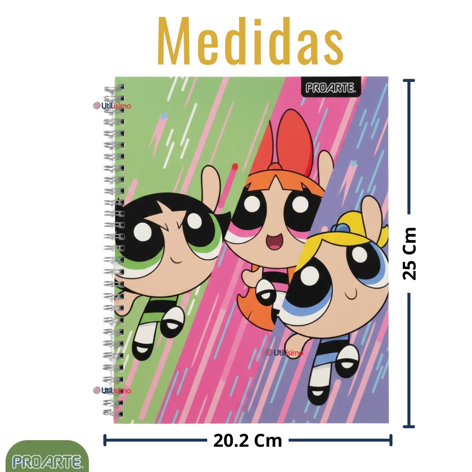 PACK 5 CUADERNOS UNIVERSITARIOS CHICAS SUPERPODEROSAS 100 HOJAS PROARTE POWERPUFF GIRLS - 4