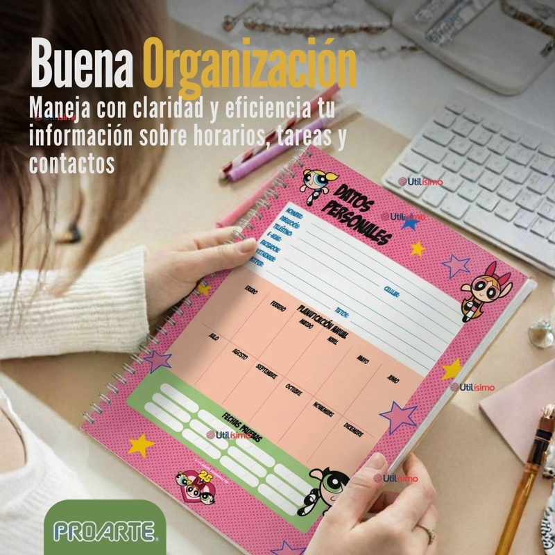 PACK 5 CUADERNOS UNIVERSITARIOS CHICAS SUPERPODEROSAS 100 HOJAS PROARTE POWERPUFF GIRLS - 7
