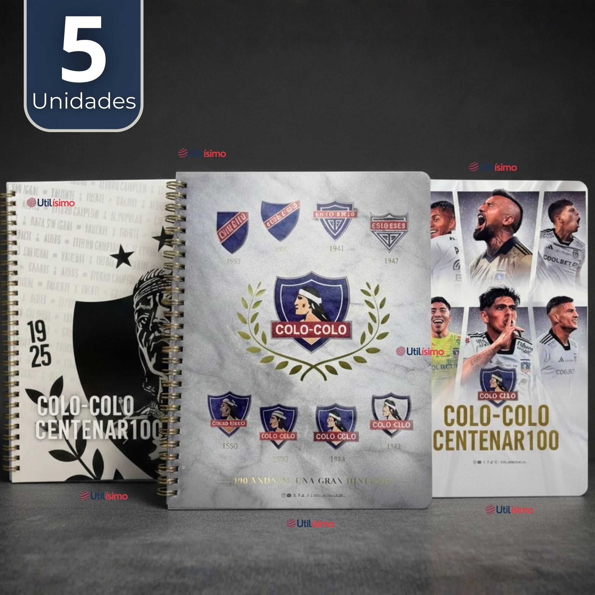 PACK 5 UNIDADES CUADERNOS COLO COLO CENTENARIO 100 HOJAS DISEÑOS SURTIDOS - 1