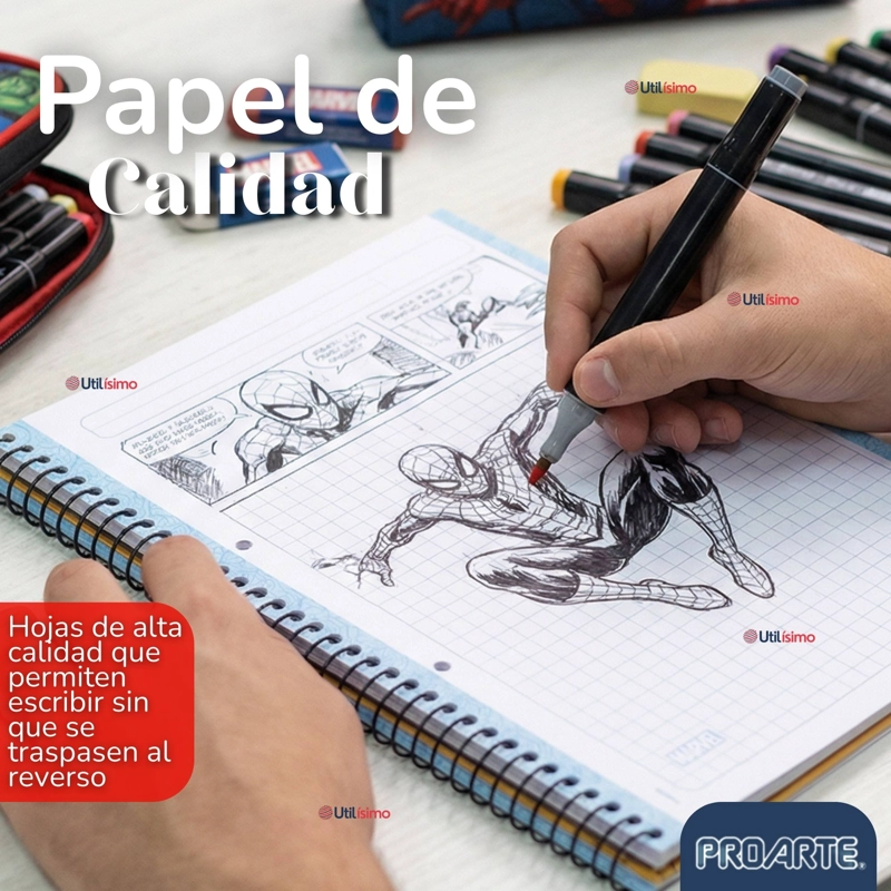 CUADERNO UNIVERSITARIO MARVEL HEROES KAWAII 150 HOJAS TAPA GRUESA PROARTE DISEÑO SURTIDO - 5