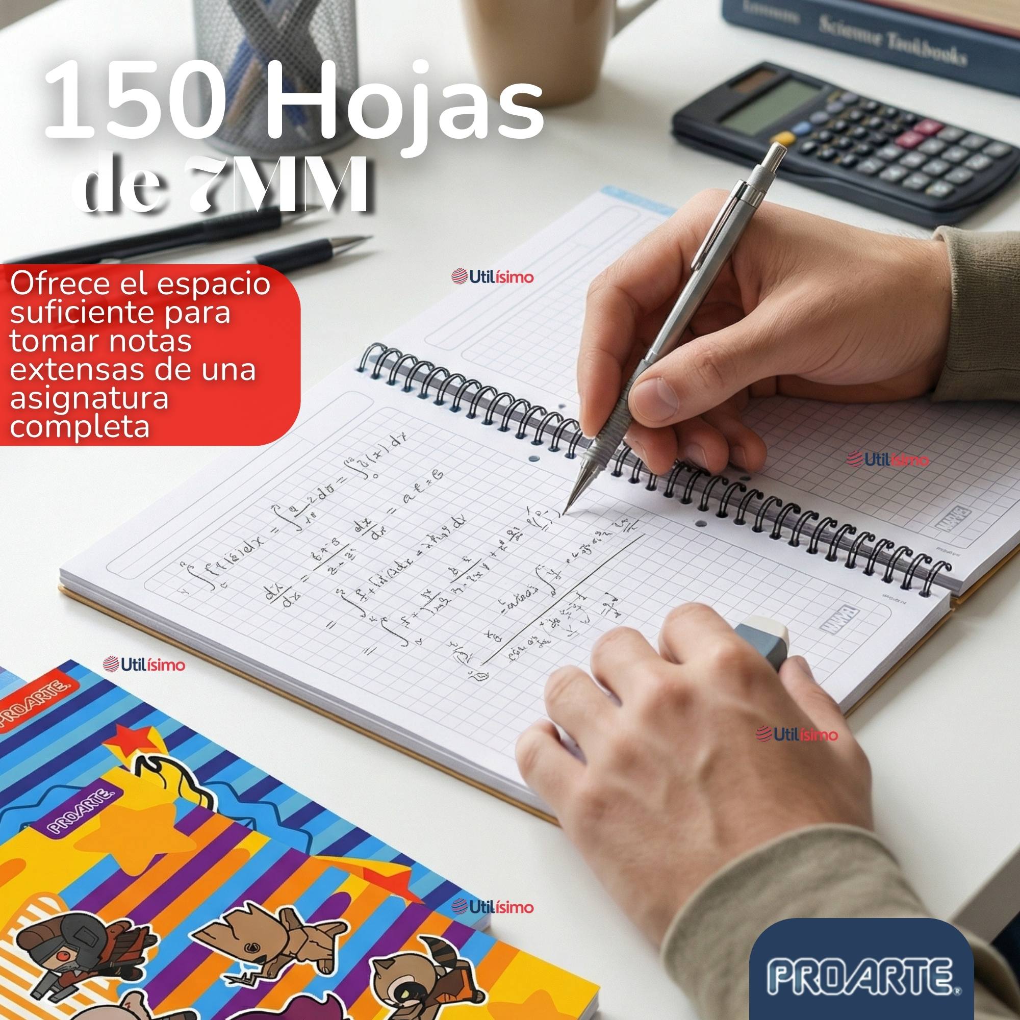 PACK 3 CUADERNOS UNIVERSITARIO MARVEL HEROES KAWAII 150 HOJAS TAPA GRUESA PROARTE DISEÑOS SURTIDOS - 11