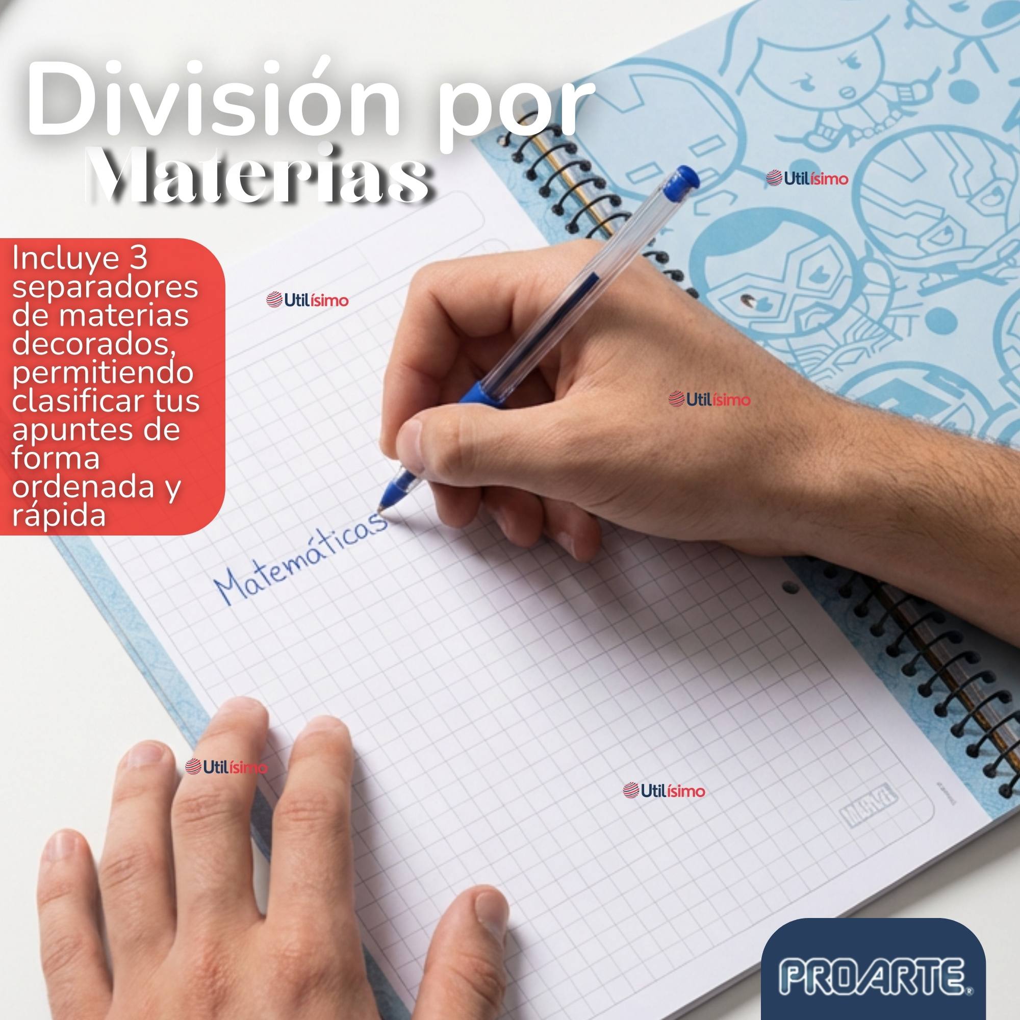PACK 6 CUADERNOS UNIVERSITARIO MARVEL HEROES KAWAII 150 HOJAS TAPA GRUESA PROARTE DISEÑOS SURTIDOS - 7