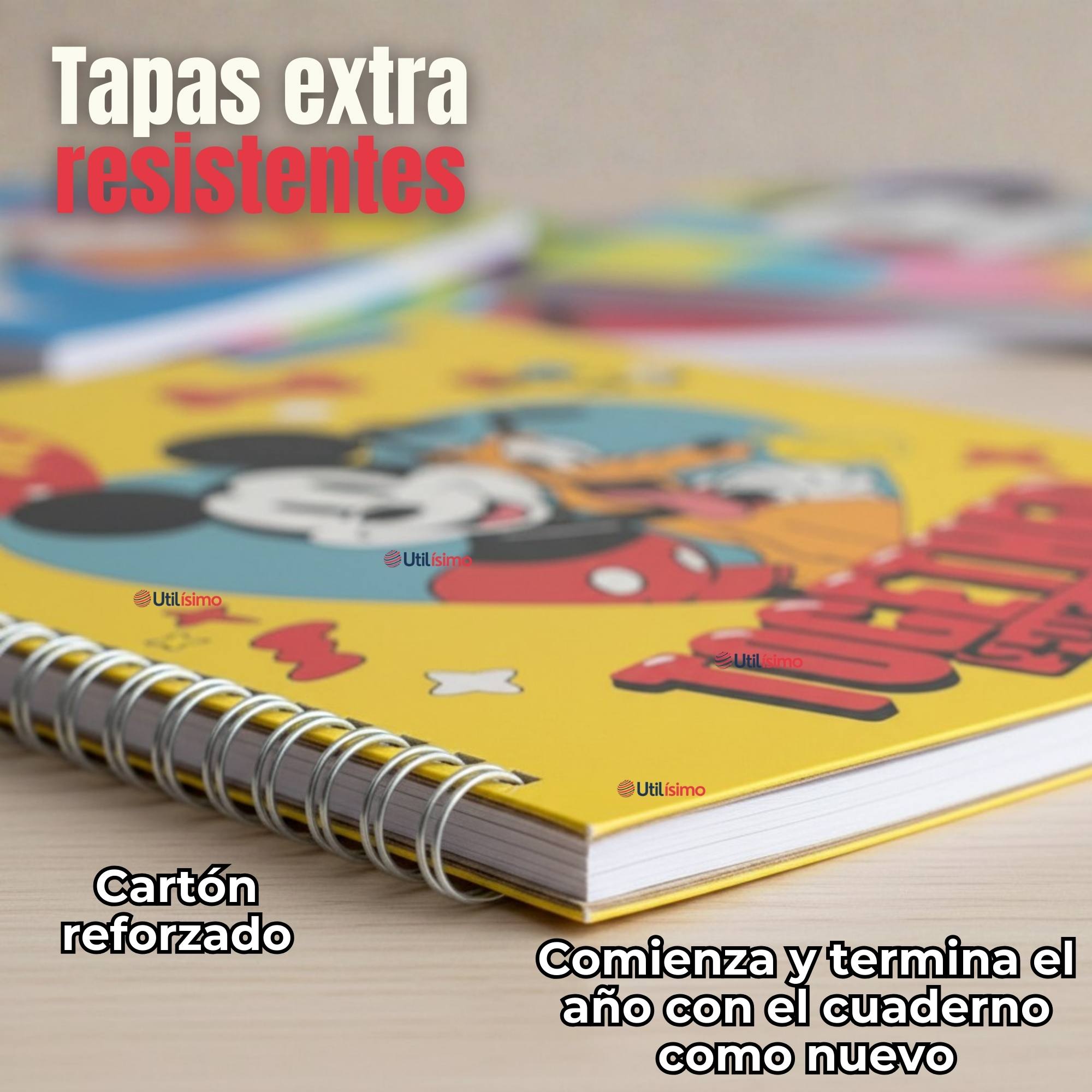 PACK 10 CUADERNOS UNIVERSITARIOS MICKEY MOUSE PROARTE 7MM 100 HOJAS DISEÑOS SURTIDOS - 4