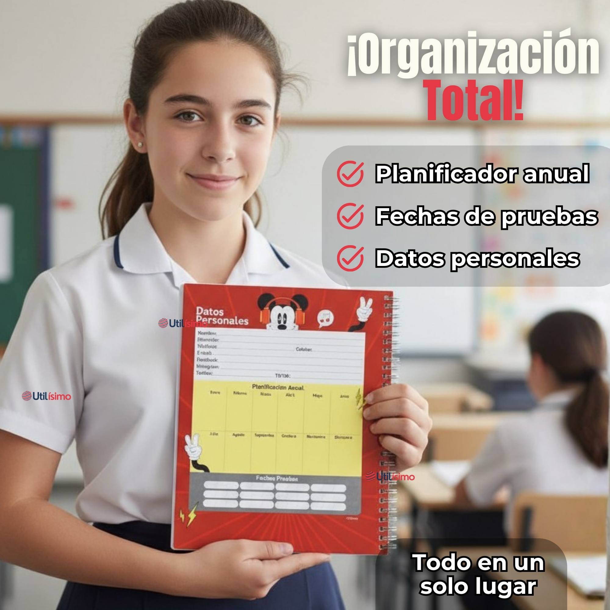 PACK 10 CUADERNOS UNIVERSITARIOS MICKEY MOUSE PROARTE 7MM 100 HOJAS DISEÑOS SURTIDOS - 8