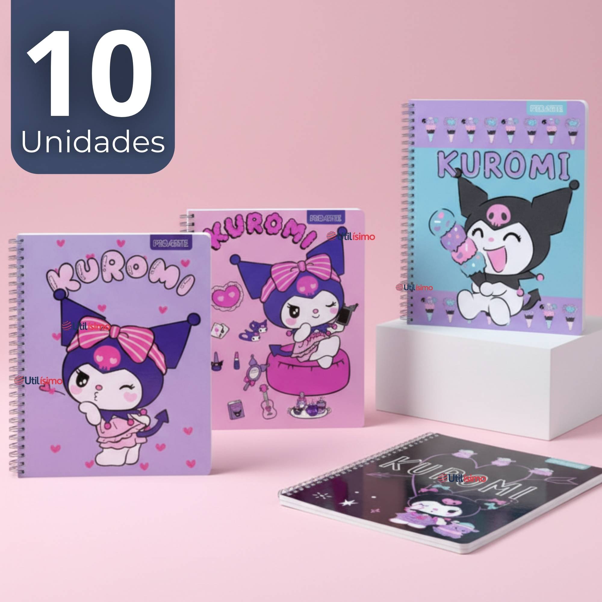 PACK 10 CUADERNOS UNIVERSITARIOS KUROMI PROARTE 7MM 100 HOJAS DISEÑOS SURTIDOS - 1