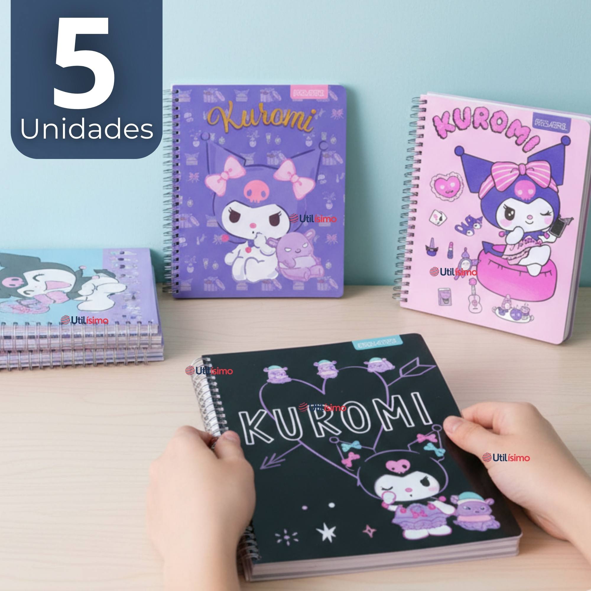 PACK 5 CUADERNOS UNIVERSITARIOS KUROMI PROARTE 7MM 100 HOJAS DISEÑOS SURTIDOS - 1
