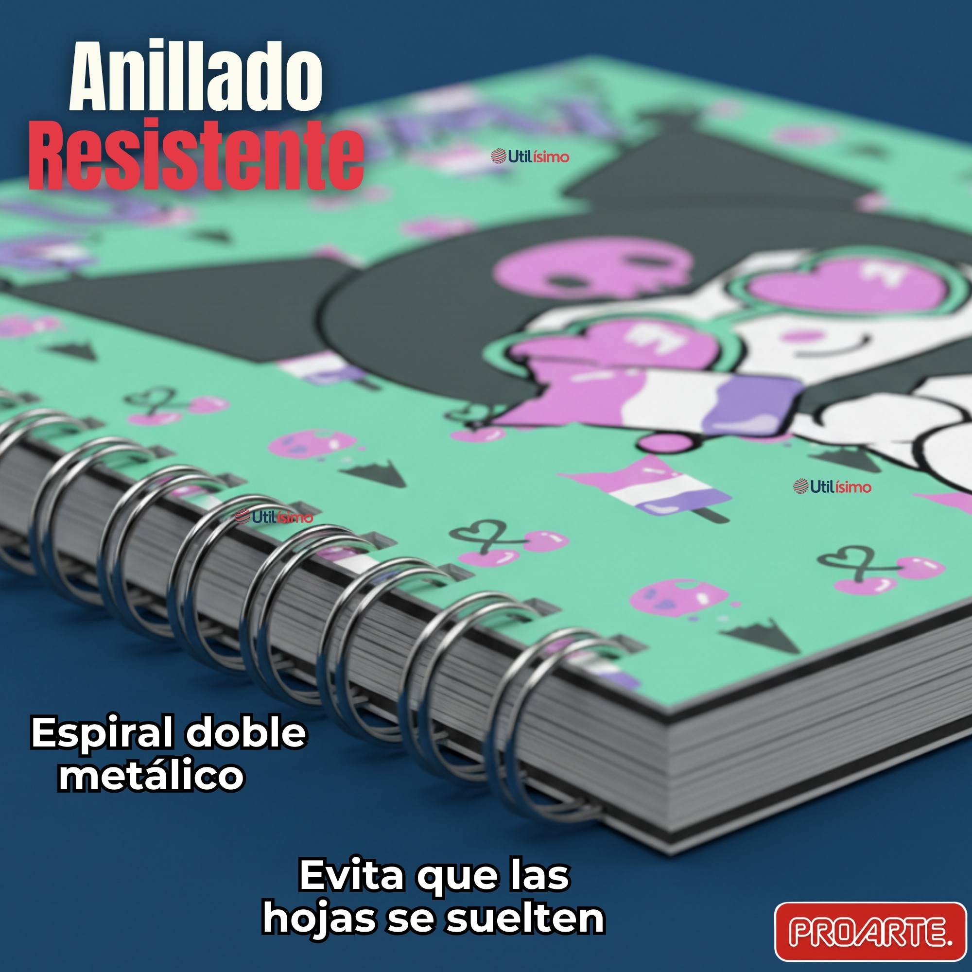 PACK 5 CUADERNOS UNIVERSITARIOS KUROMI PROARTE 7MM 100 HOJAS DISEÑOS SURTIDOS - 5