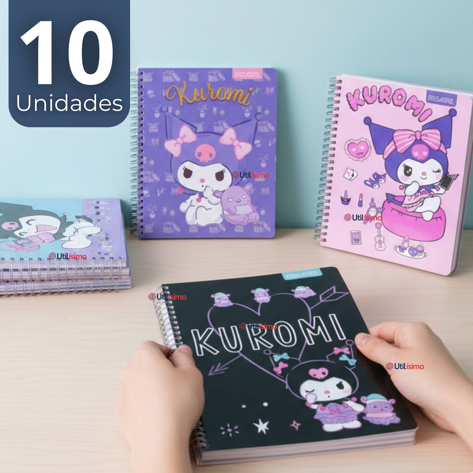 PACK 10 CUADERNOS UNIVERSITARIOS KUROMI PROARTE 7MM 100 HOJAS DISEÑOS SURTIDOS - 1