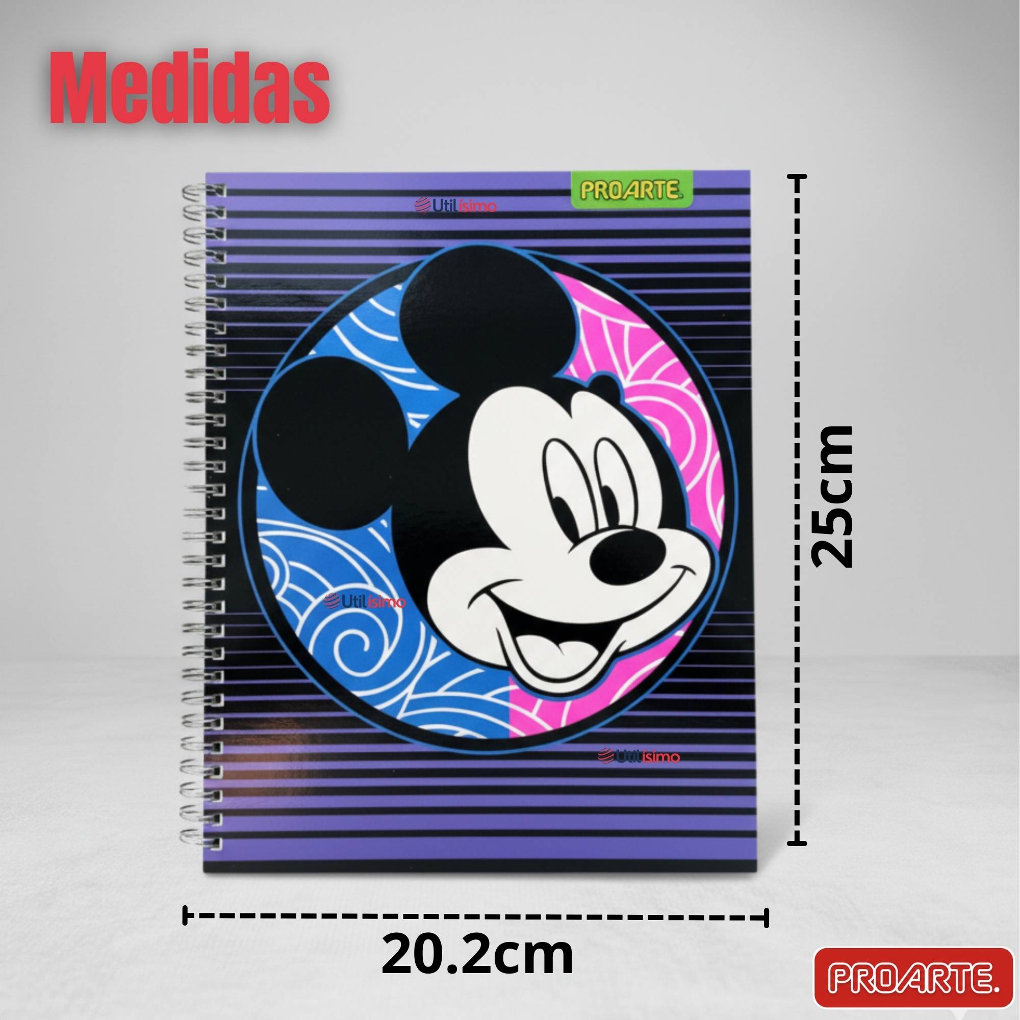 PACK 10 CUADERNOS UNIVERSITARIOS MICKEY MOUSE PROARTE 7MM 100 HOJAS DISEÑOS SURTIDOS - 3