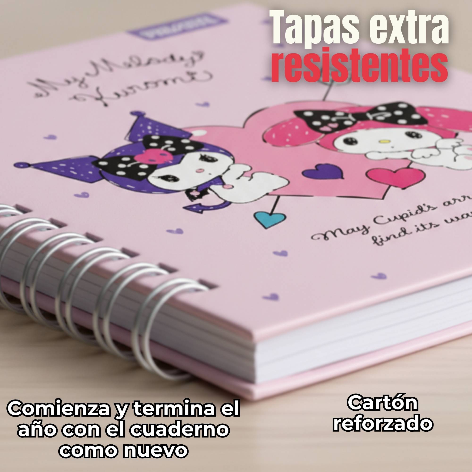 PACK 5 CUADERNOS UNIVERSITARIO MY MELODY & KUROMI PROARTE 7MM 100 HOJAS DISEÑOS SURTIDOS - 4